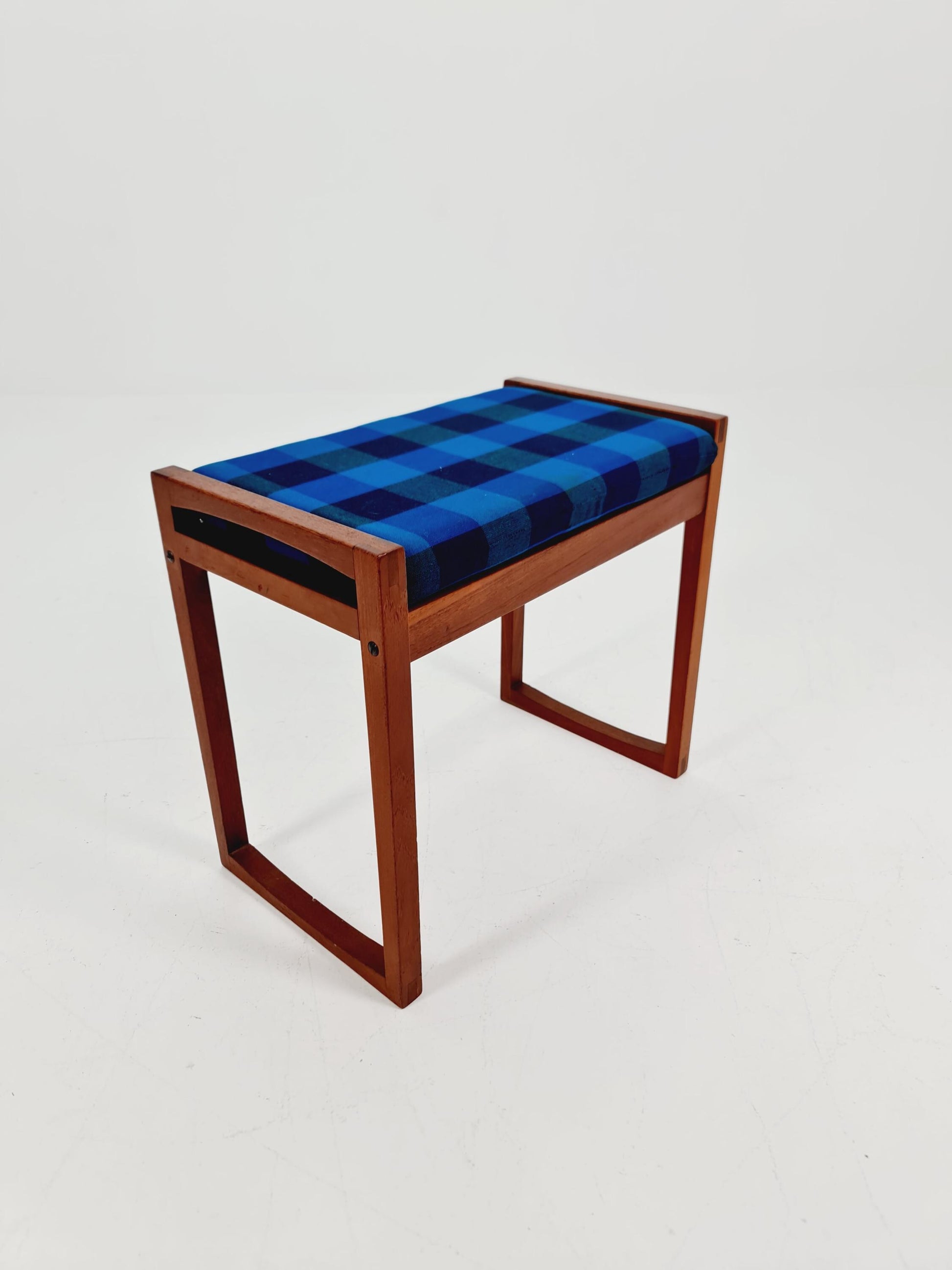 Vintage Danish teak dining stool ottoman 1960s