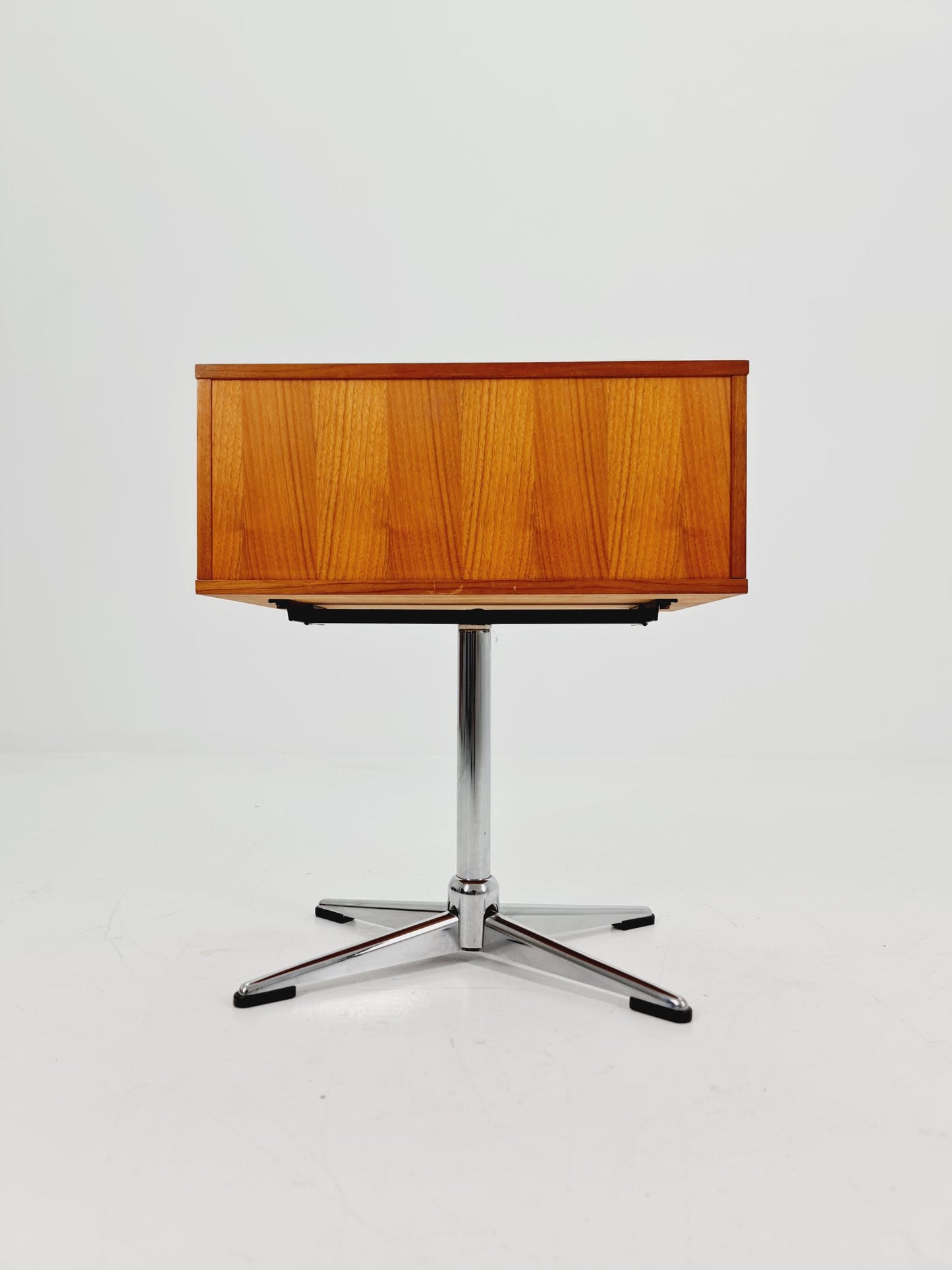 Vintage walnut sweing table/ side table cabinet, By horn möbel 1970s