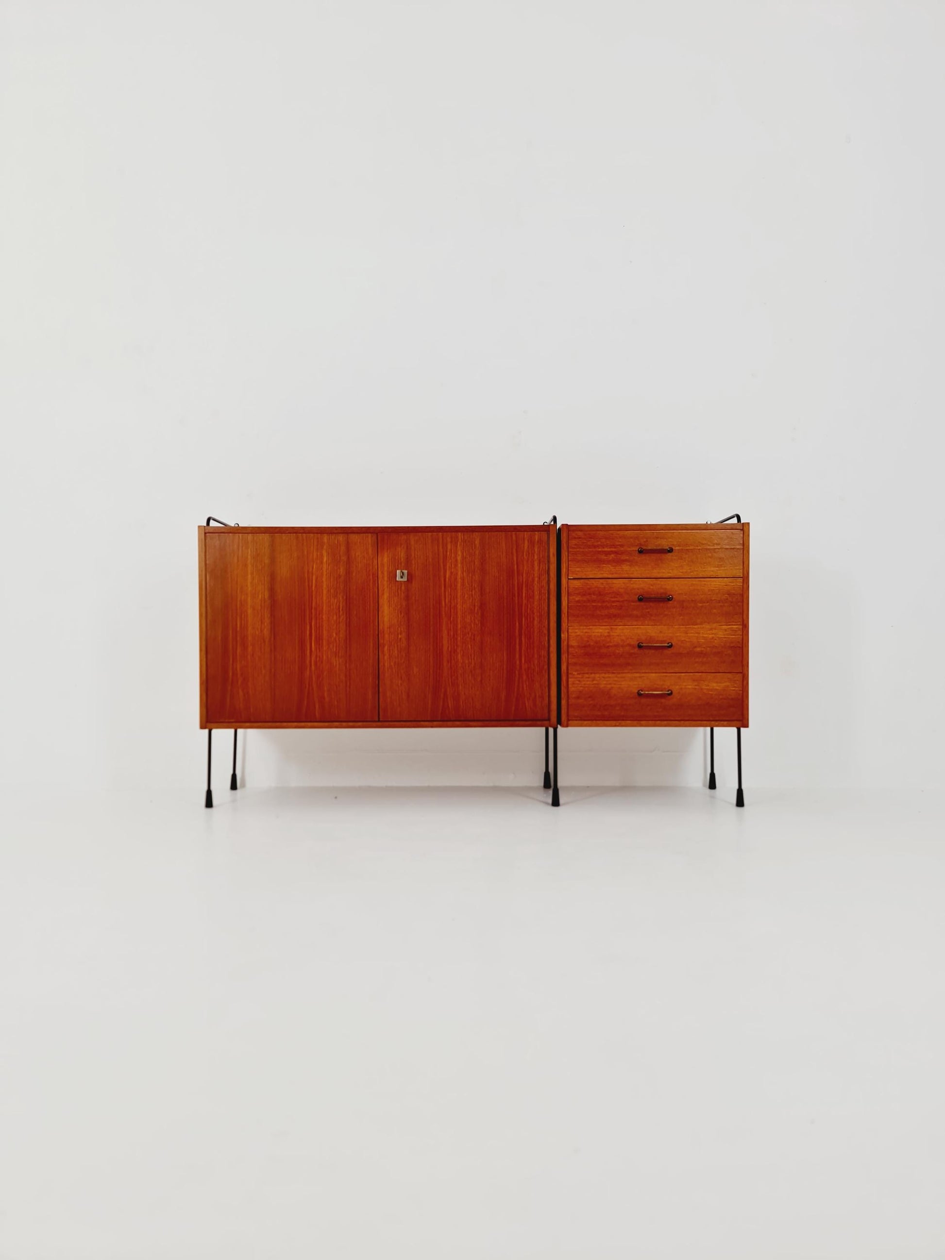 Mid Century Modern German teak Sideboard By Omnia Hilker Möbel , 1950s