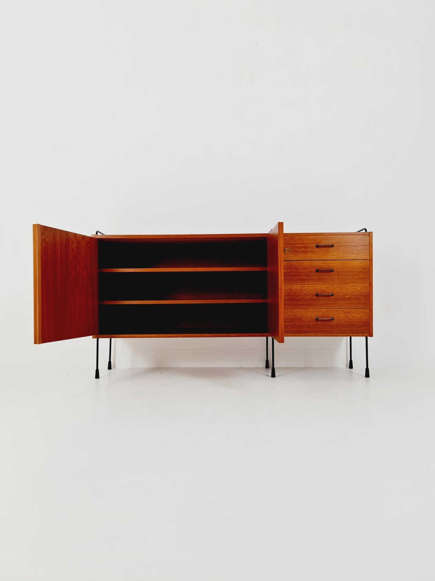 Mid Century Modern German teak Sideboard By Omnia Hilker Möbel , 1950s