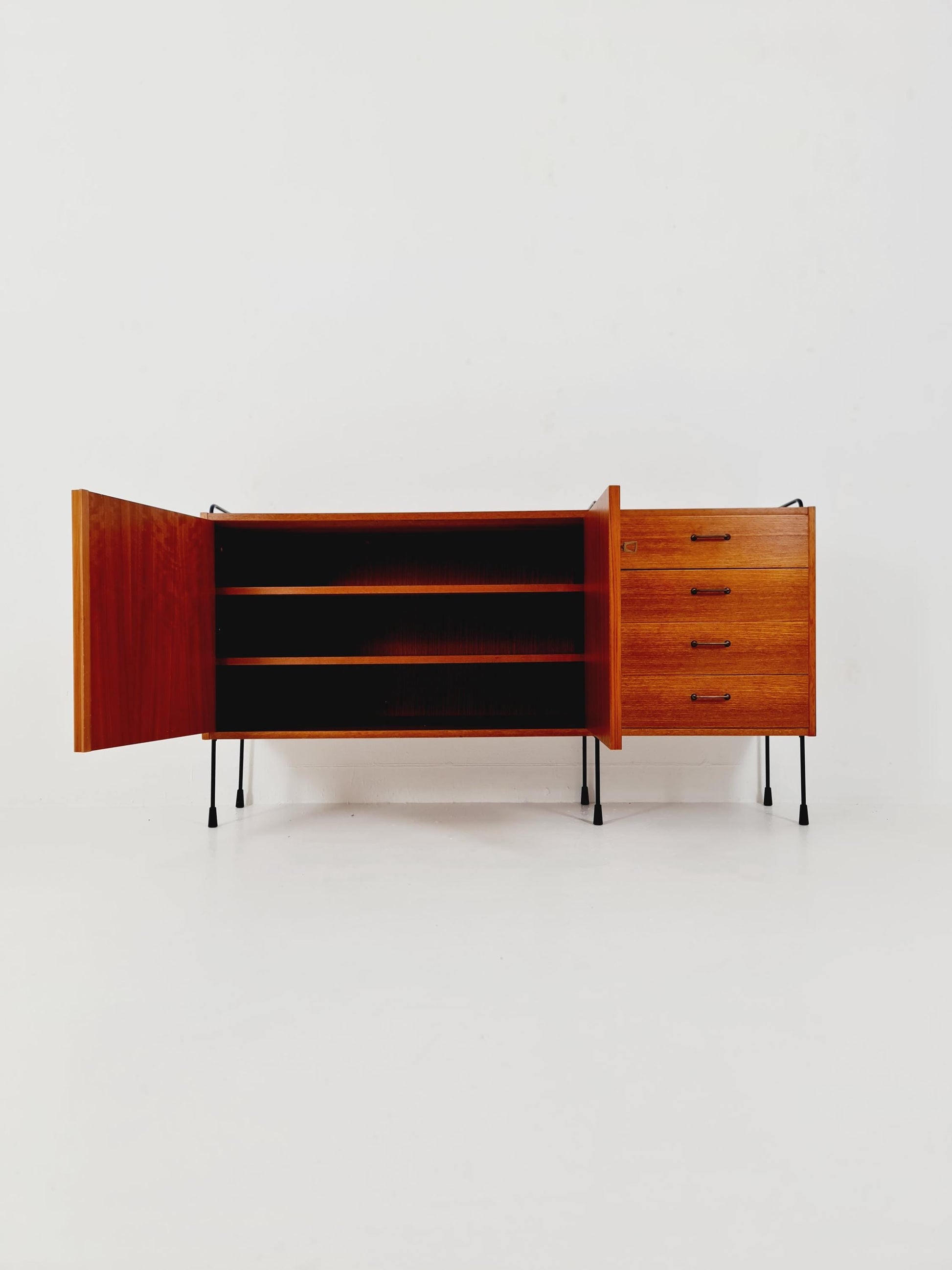 Mid Century Modern German teak Sideboard By Omnia Hilker Möbel , 1950s