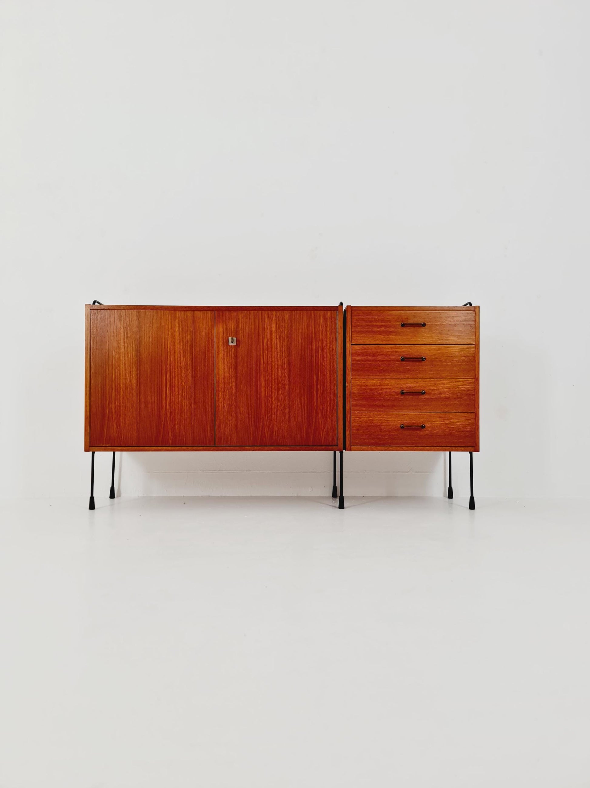 Mid Century Modern German teak Sideboard By Omnia Hilker Möbel , 1950s
