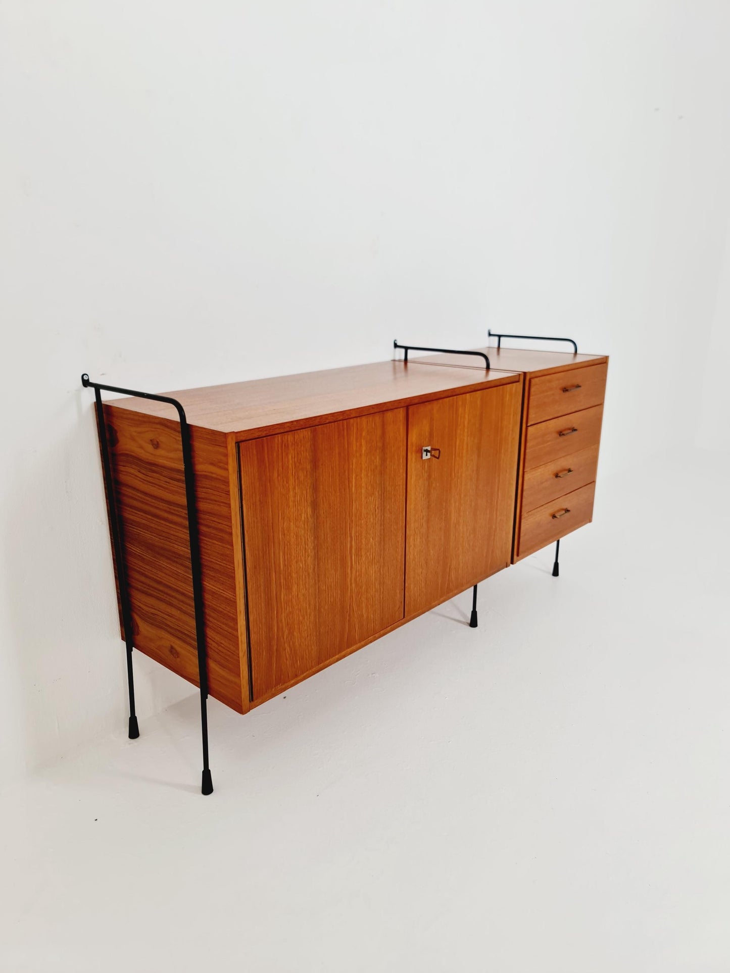 Mid Century Modern German teak Sideboard By Omnia Hilker Möbel , 1950s