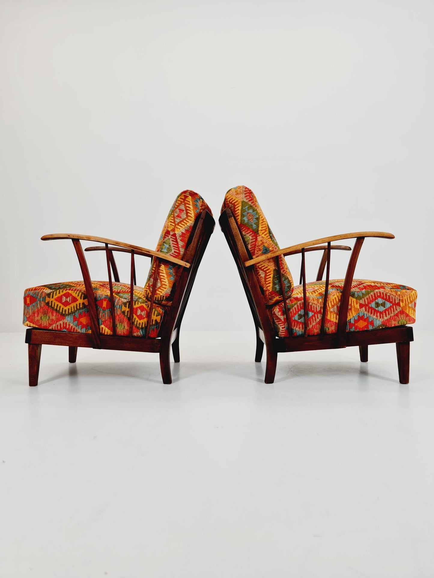 Rare Midcentury German club lounge chairs, 1940s set of 2