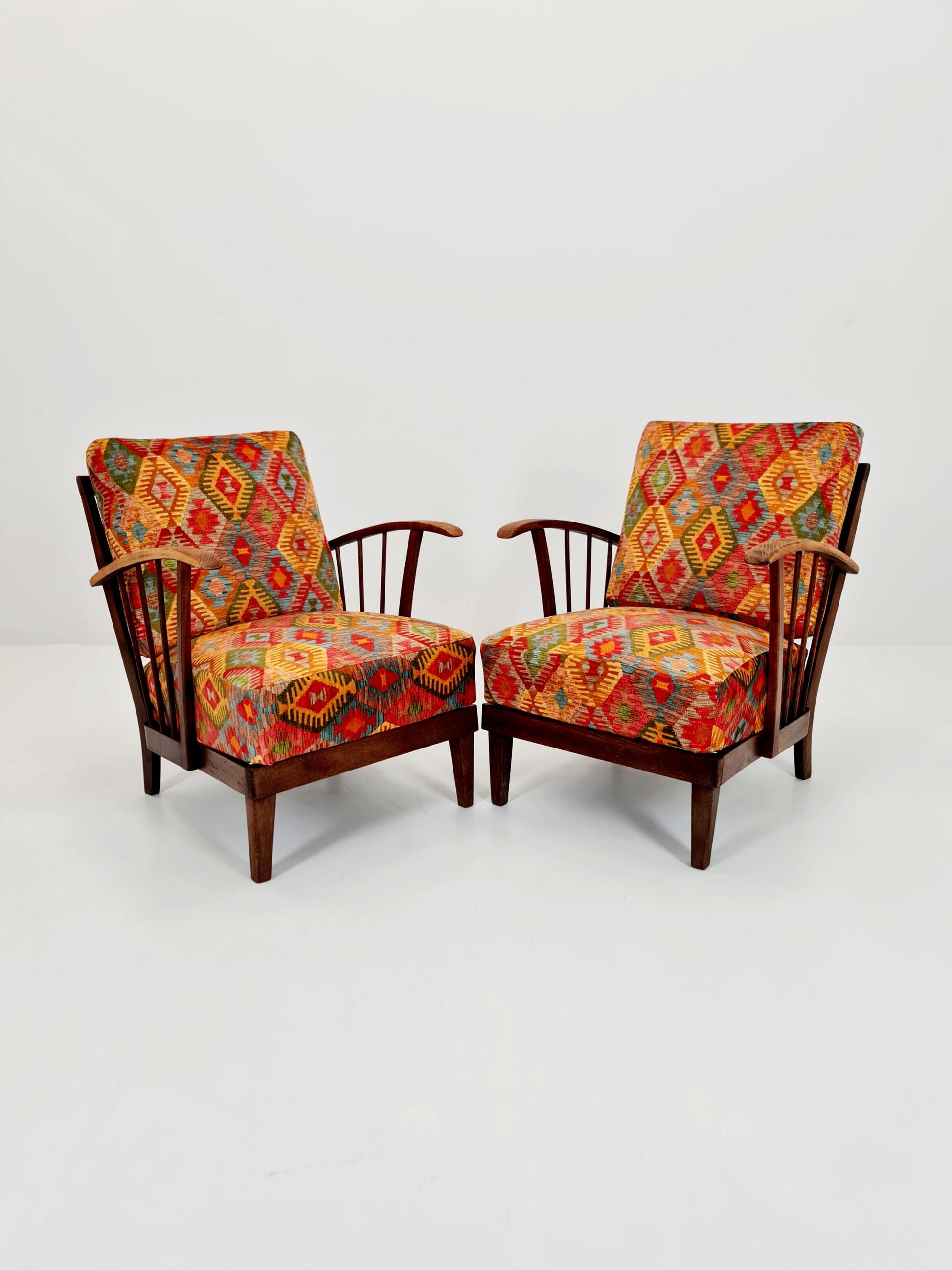 Rare Midcentury German club lounge chairs, 1940s set of 2