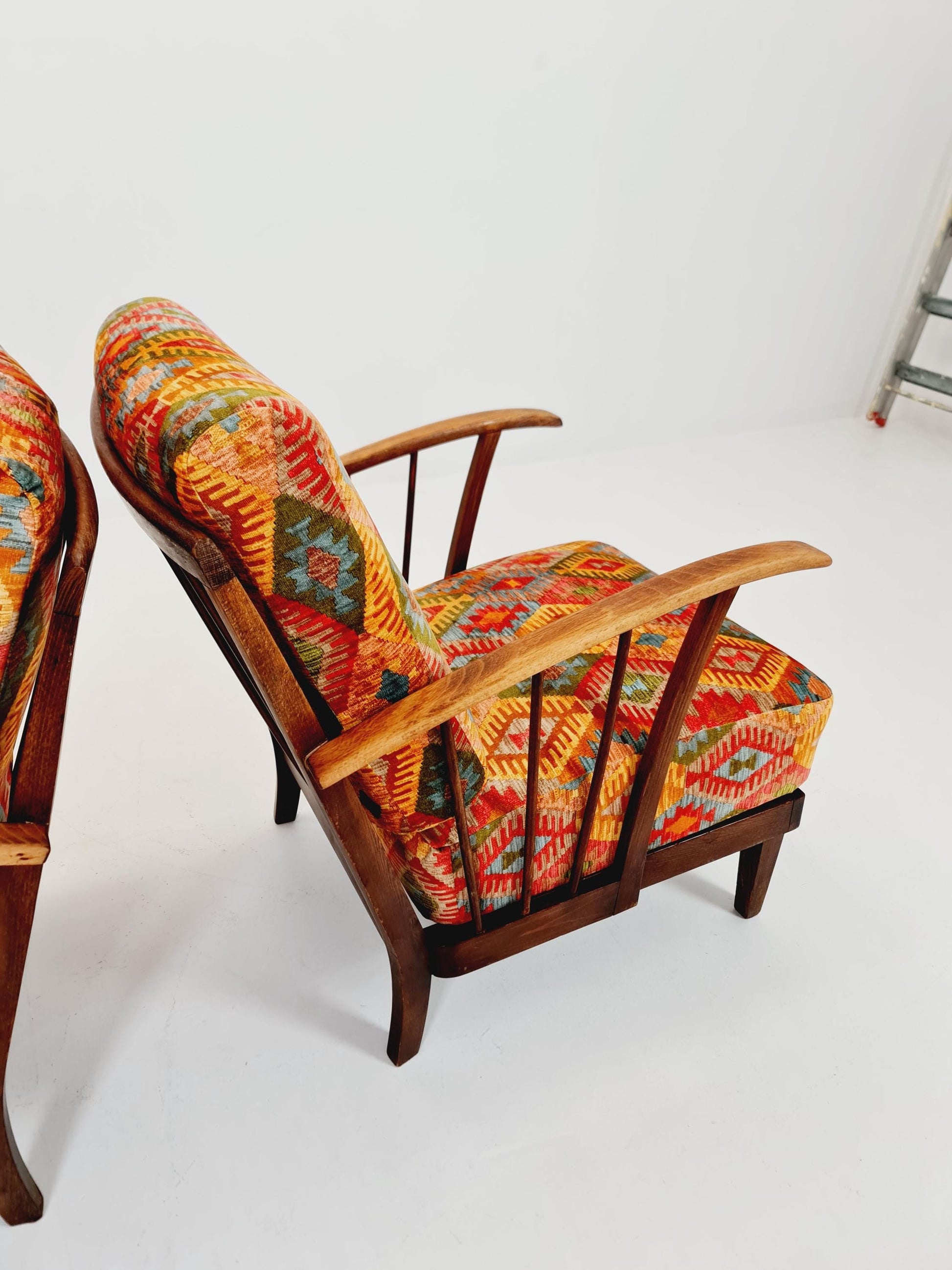 Rare Midcentury German club lounge chairs, 1940s set of 2