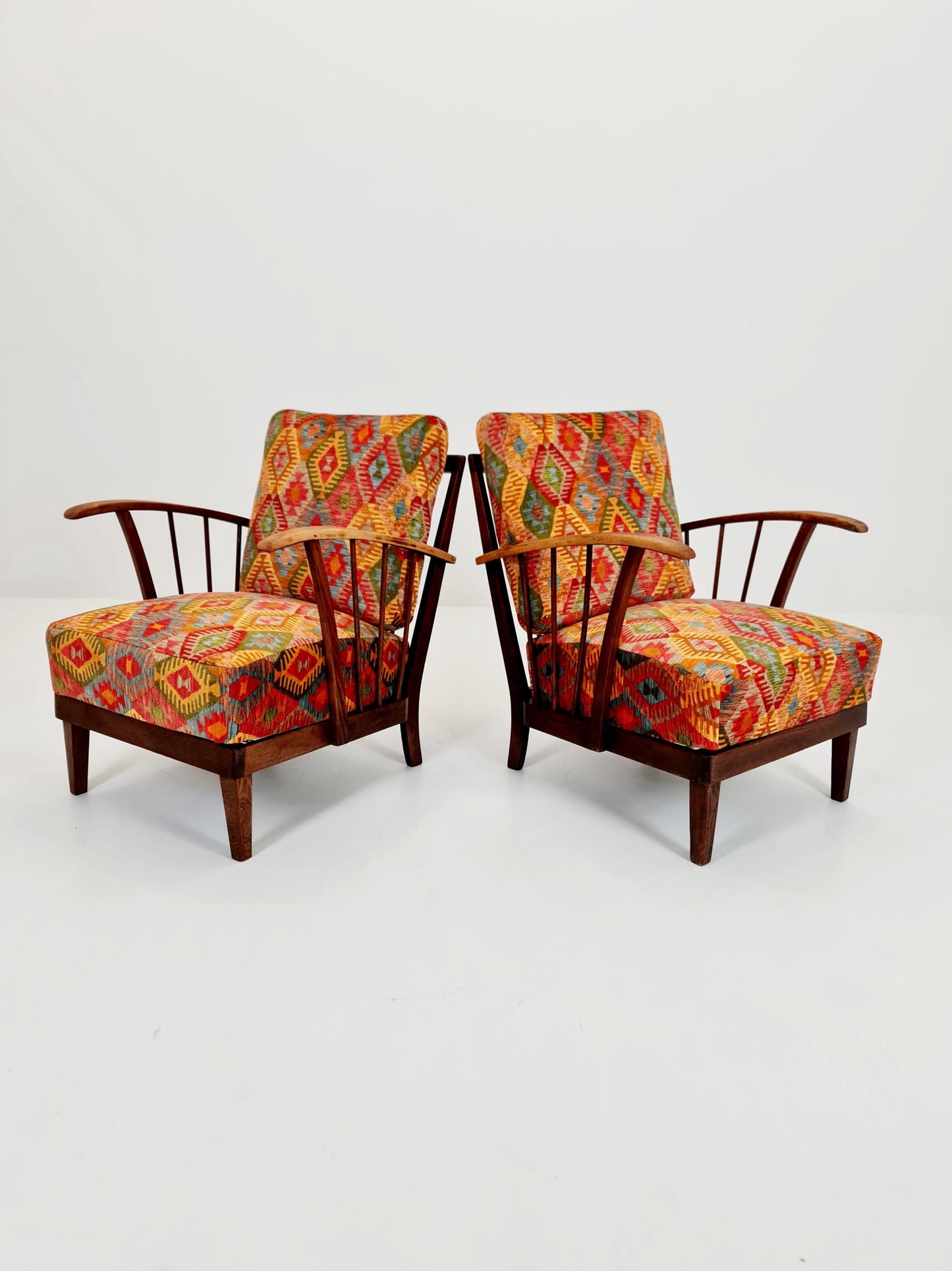 Rare Midcentury German club lounge chairs, 1940s set of 2