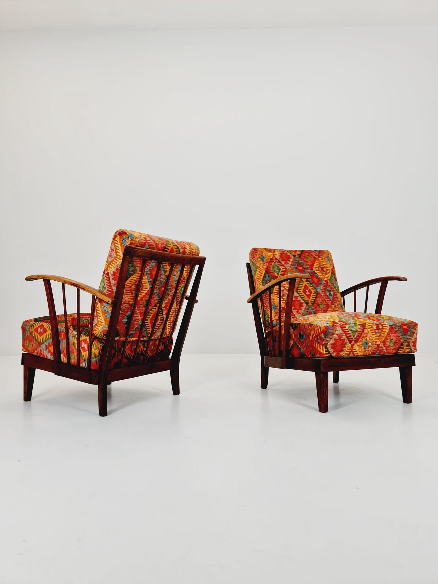 Rare Midcentury German club lounge chairs, 1940s set of 2