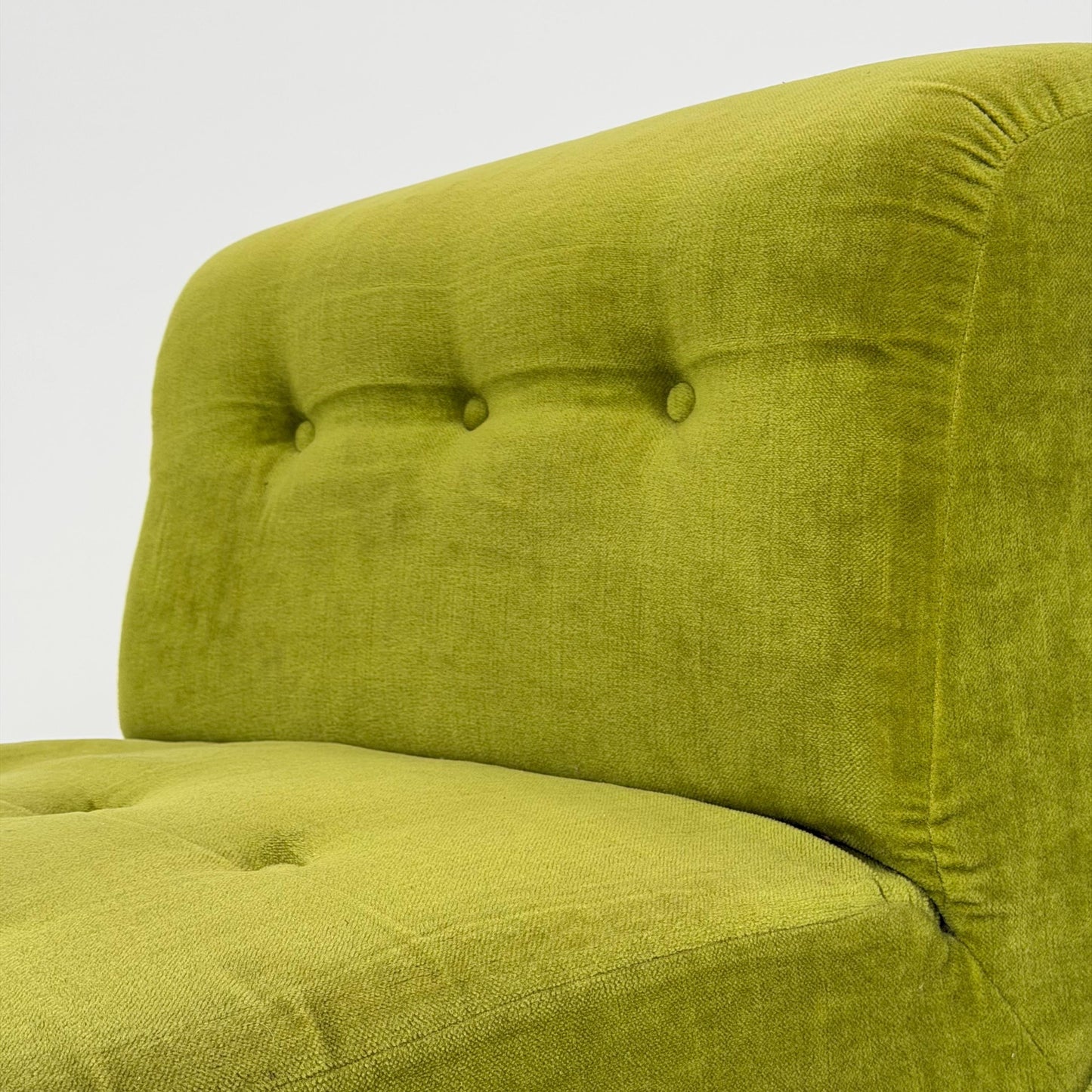 Mid-Century Modern Green Velvet Lounge Chair, Modular Design, Germany, 1980s