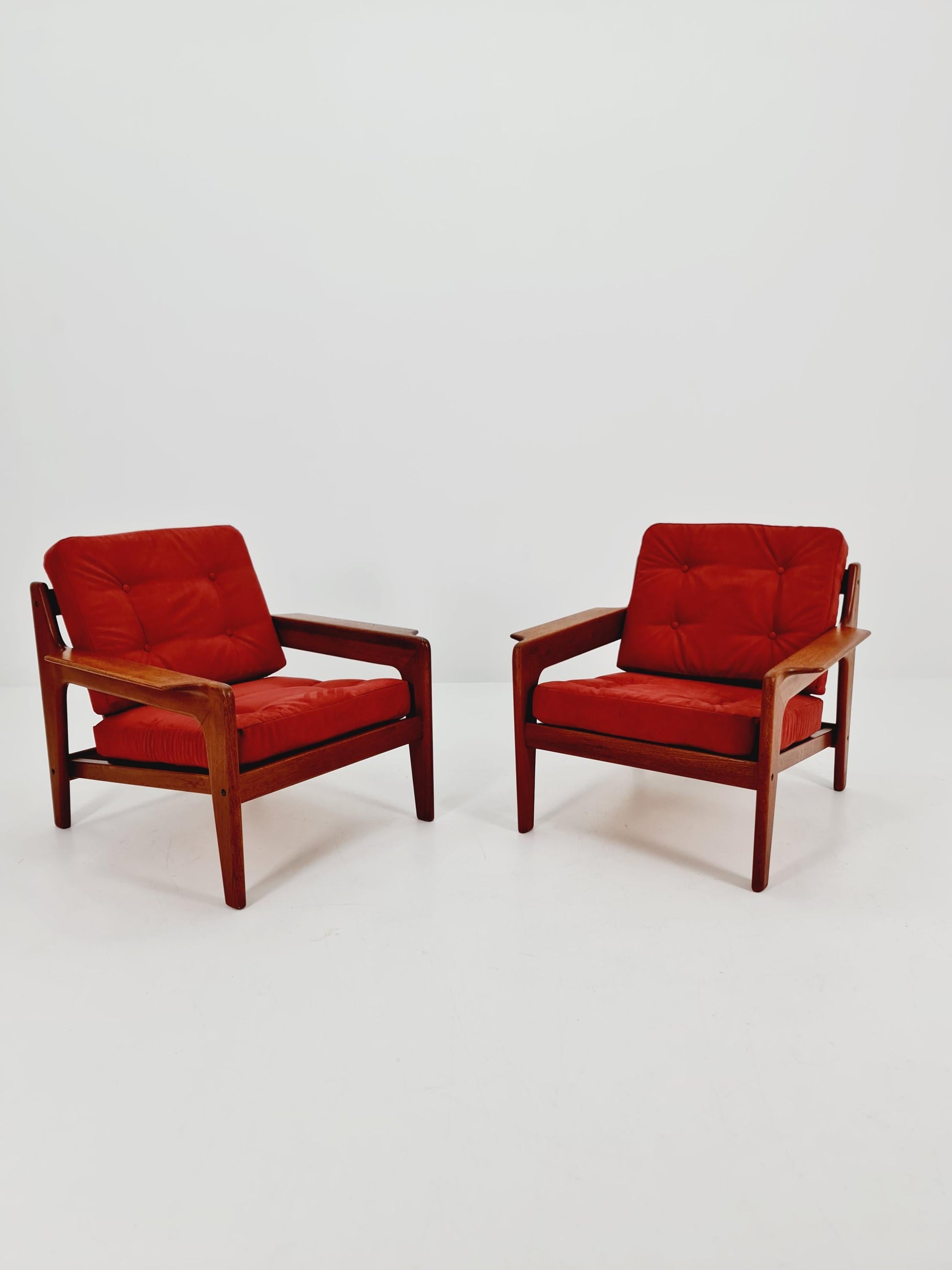 Mid century teak easy lounge chairs by Arne Wahl Iversen for Komfort ,Set of 2 1960s