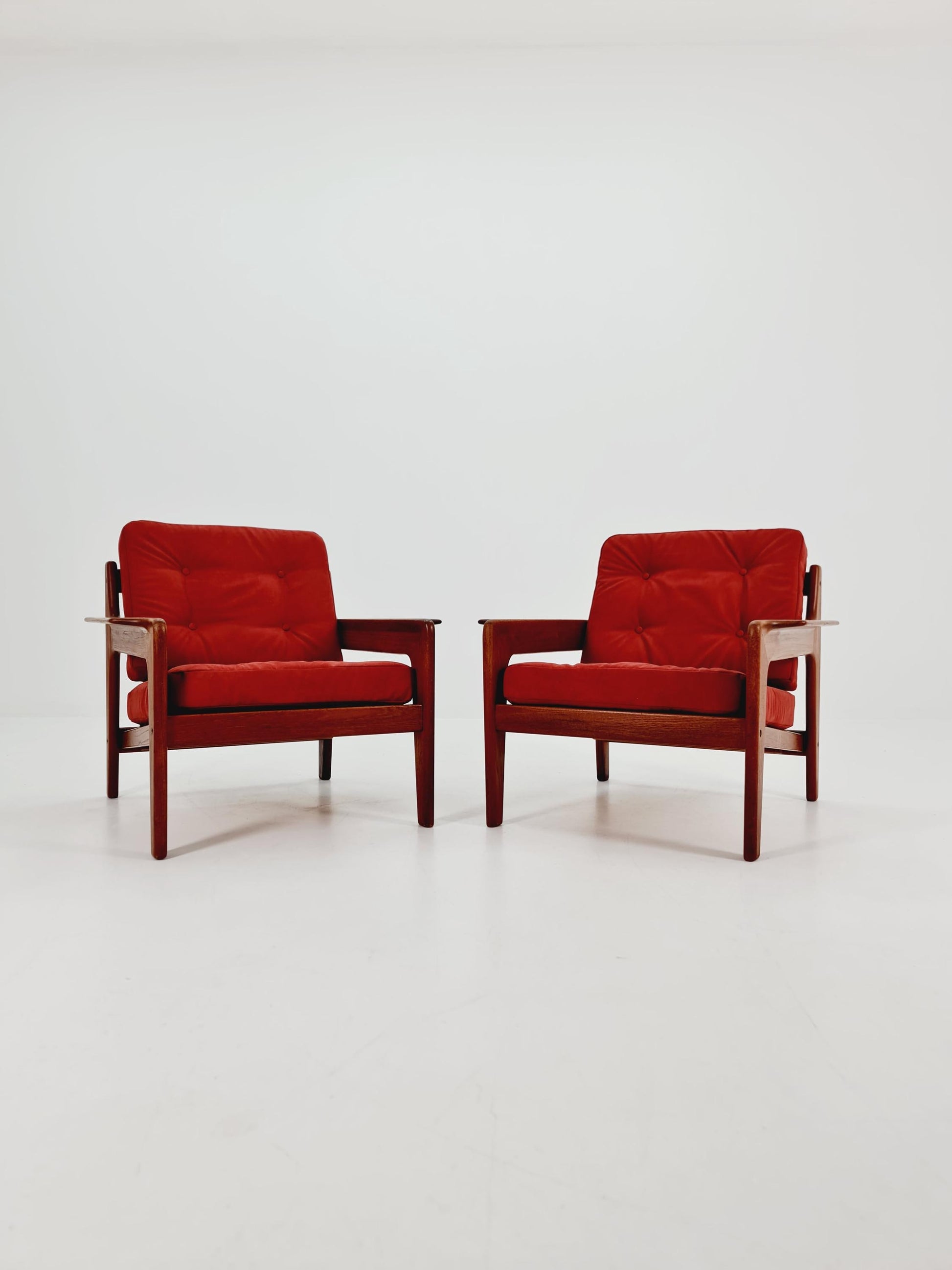 Mid century teak easy lounge chairs by Arne Wahl Iversen for Komfort ,Set of 2 1960s