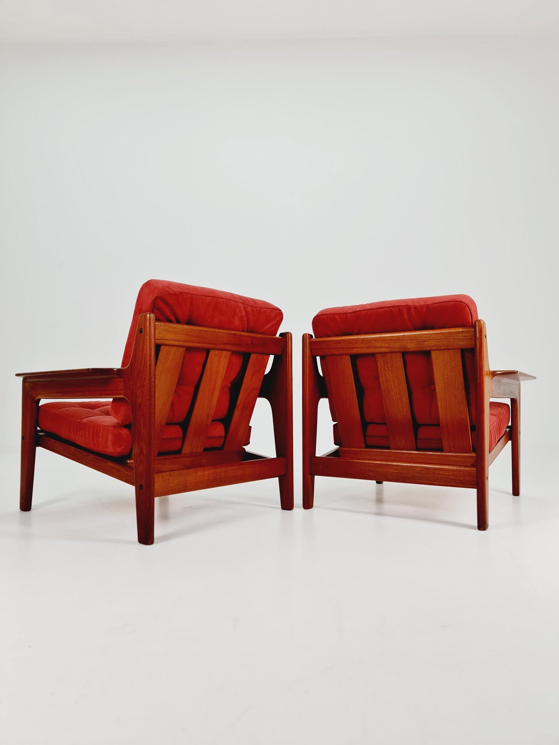 Mid century teak easy lounge chairs by Arne Wahl Iversen for Komfort ,Set of 2 1960s