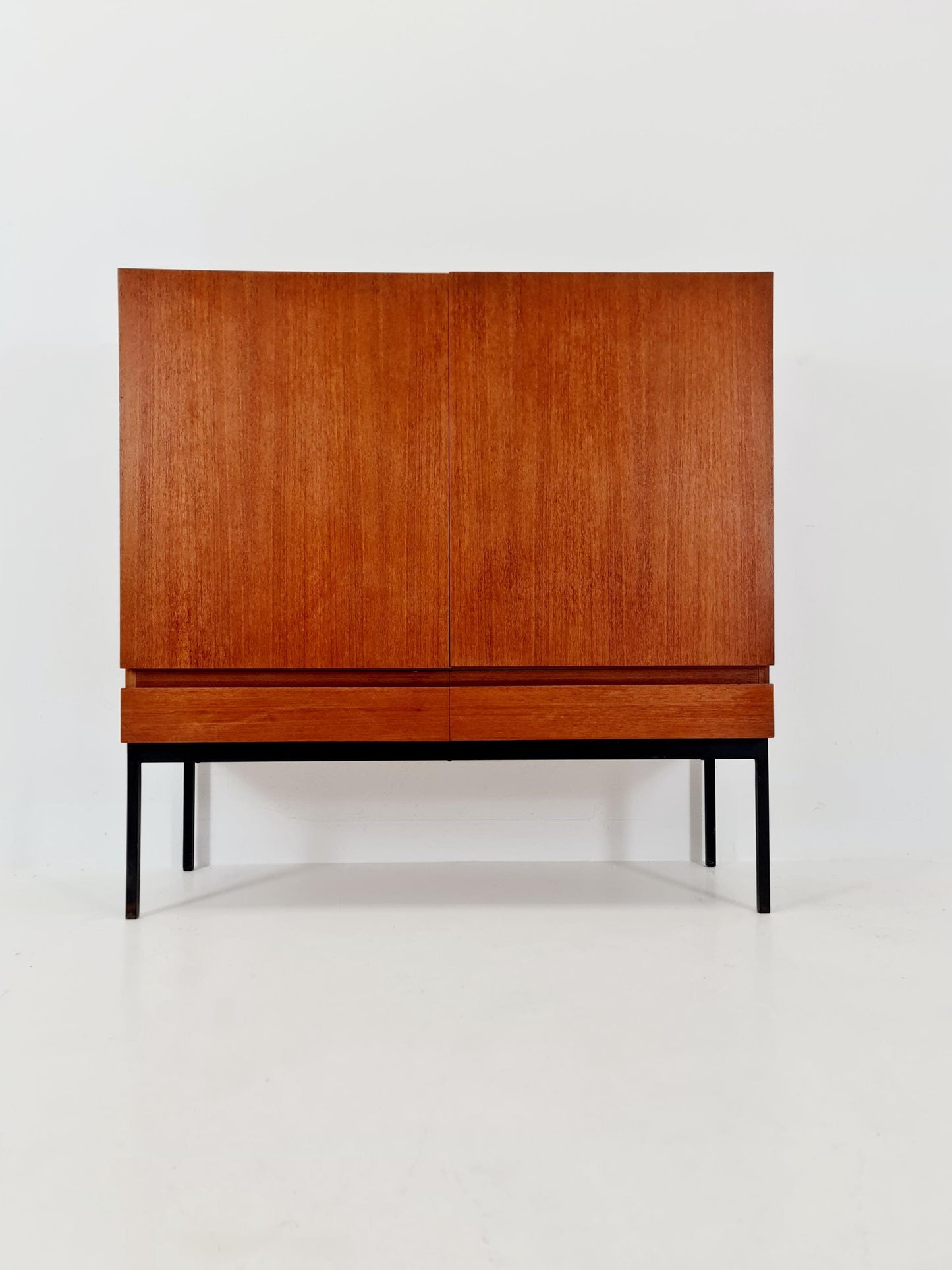 Rare Mid Century Modern Teak German Highboard By Dieter Waeckerlin for Behr Model S21 , 1950s