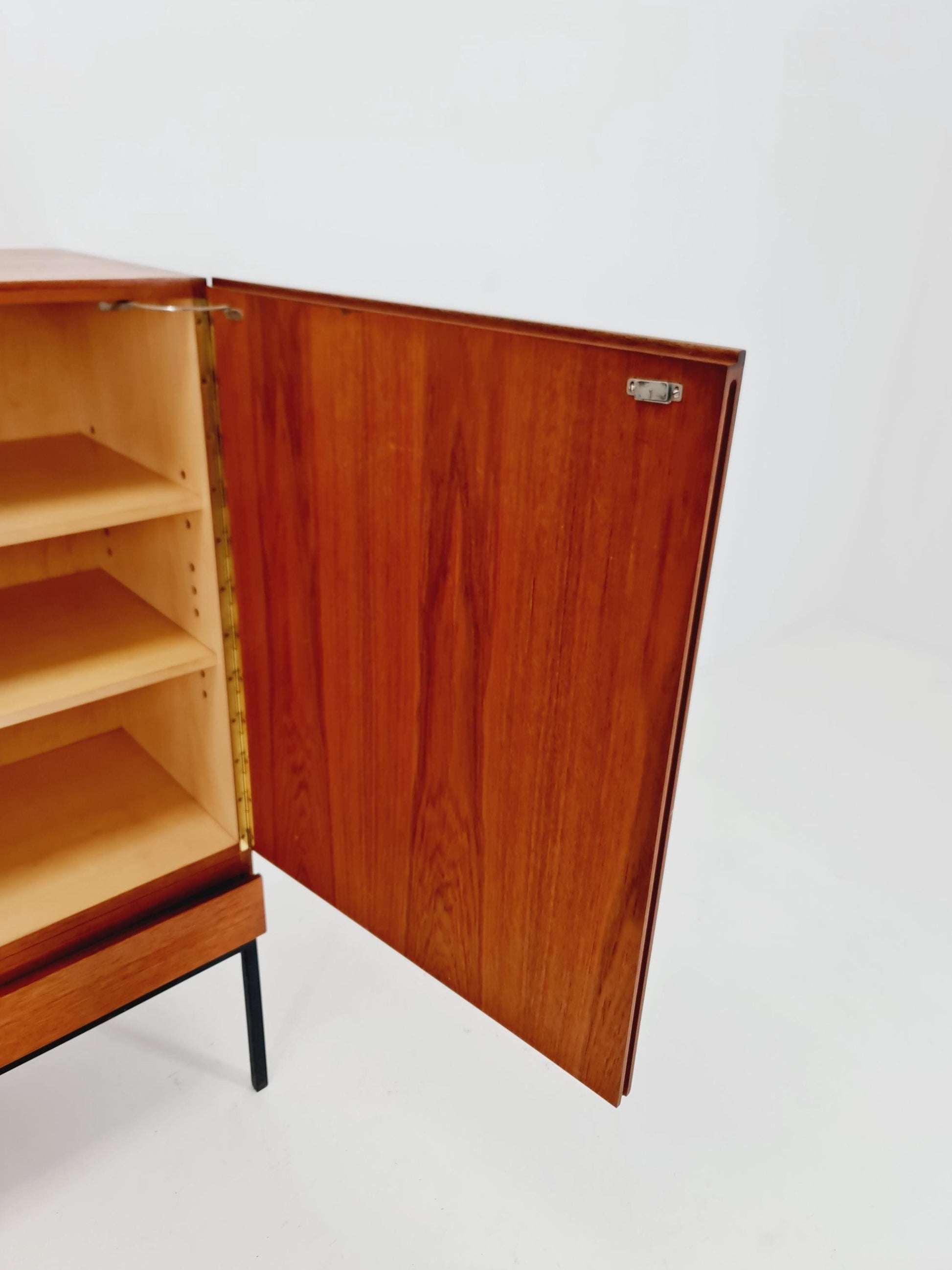 Rare Mid Century Modern Teak German Highboard By Dieter Waeckerlin for Behr Model S21 , 1950s