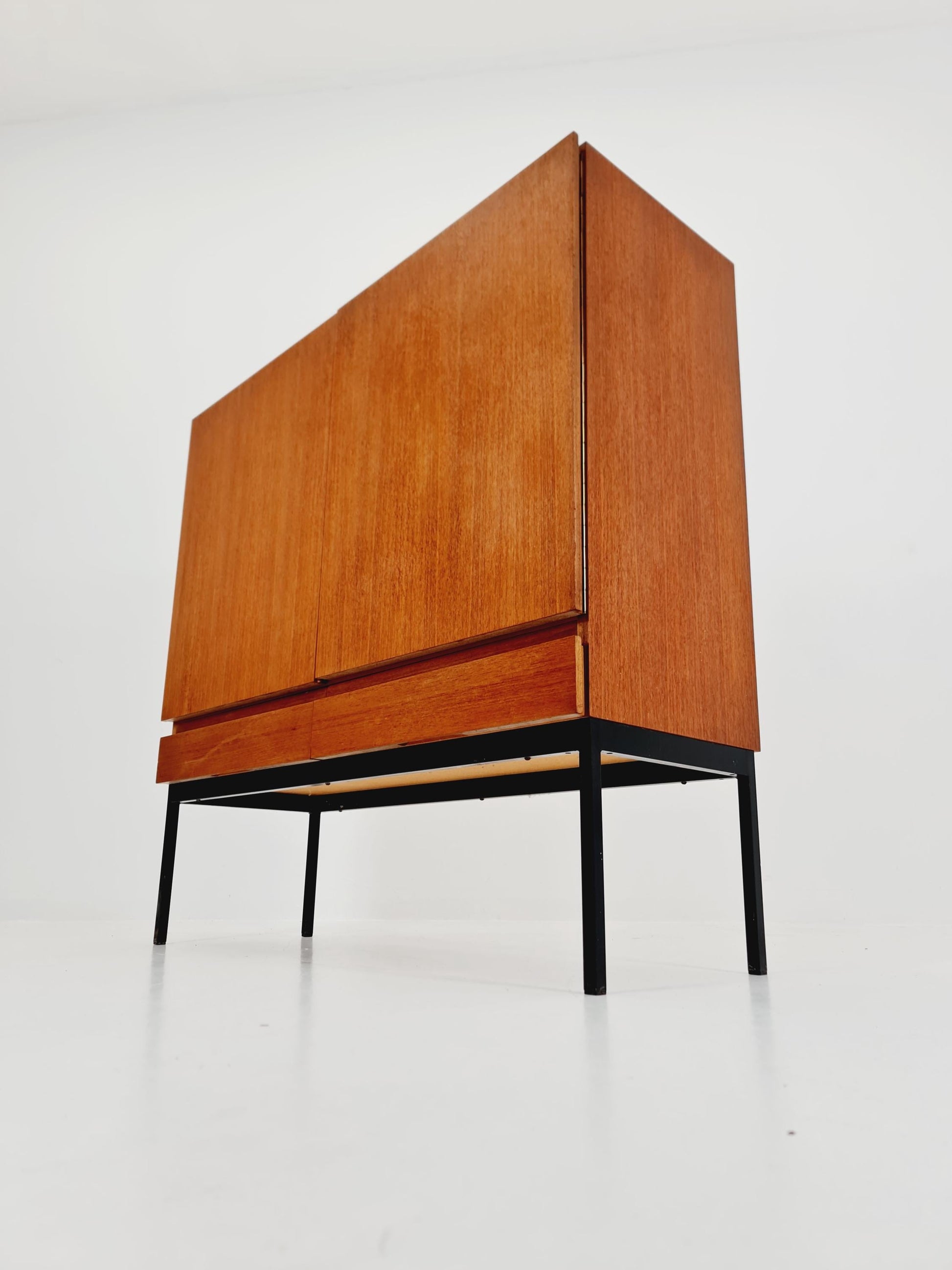 Rare Mid Century Modern Teak German Highboard By Dieter Waeckerlin for Behr Model S21 , 1950s