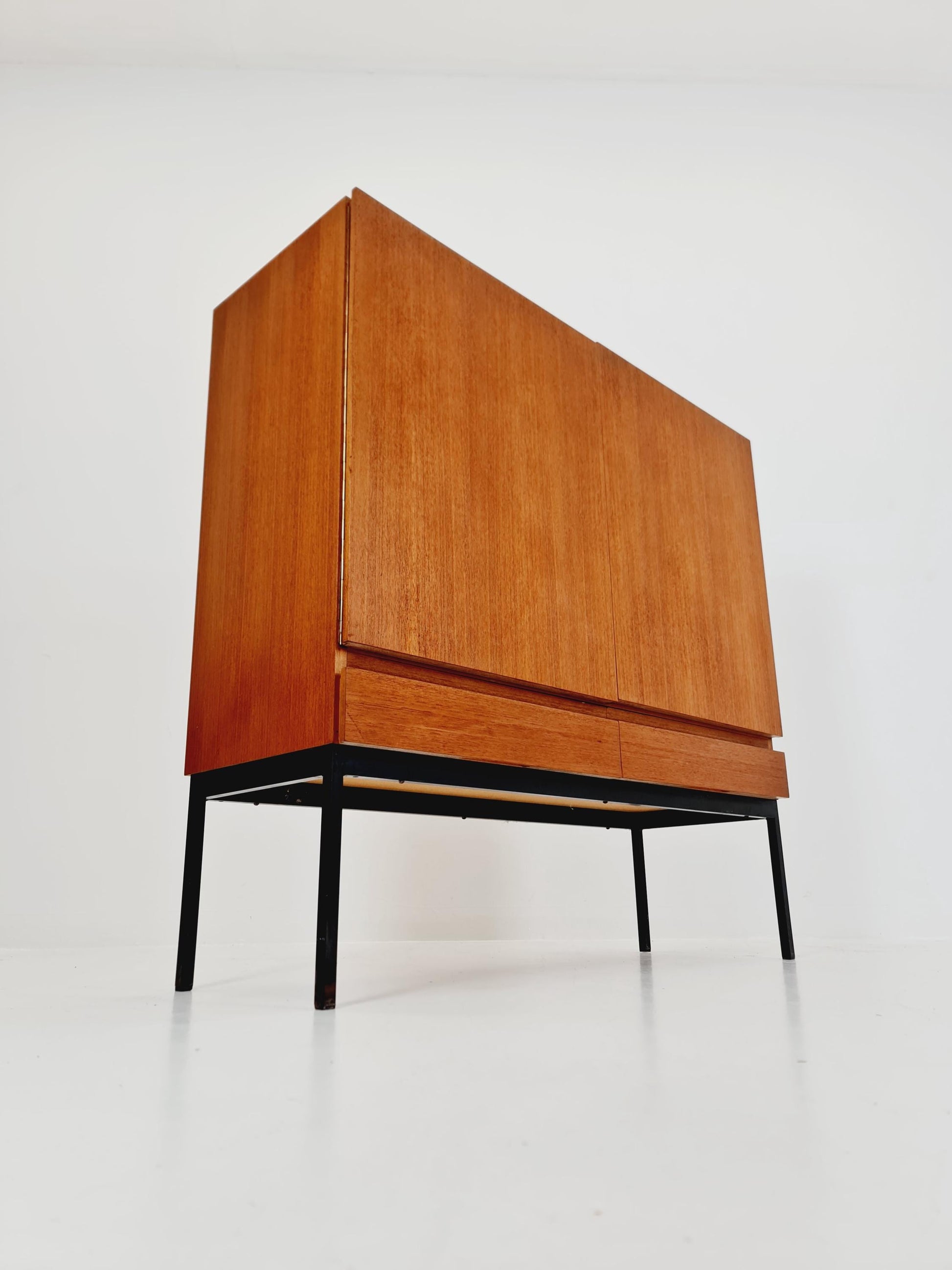 Rare Mid Century Modern Teak German Highboard By Dieter Waeckerlin for Behr Model S21 , 1950s