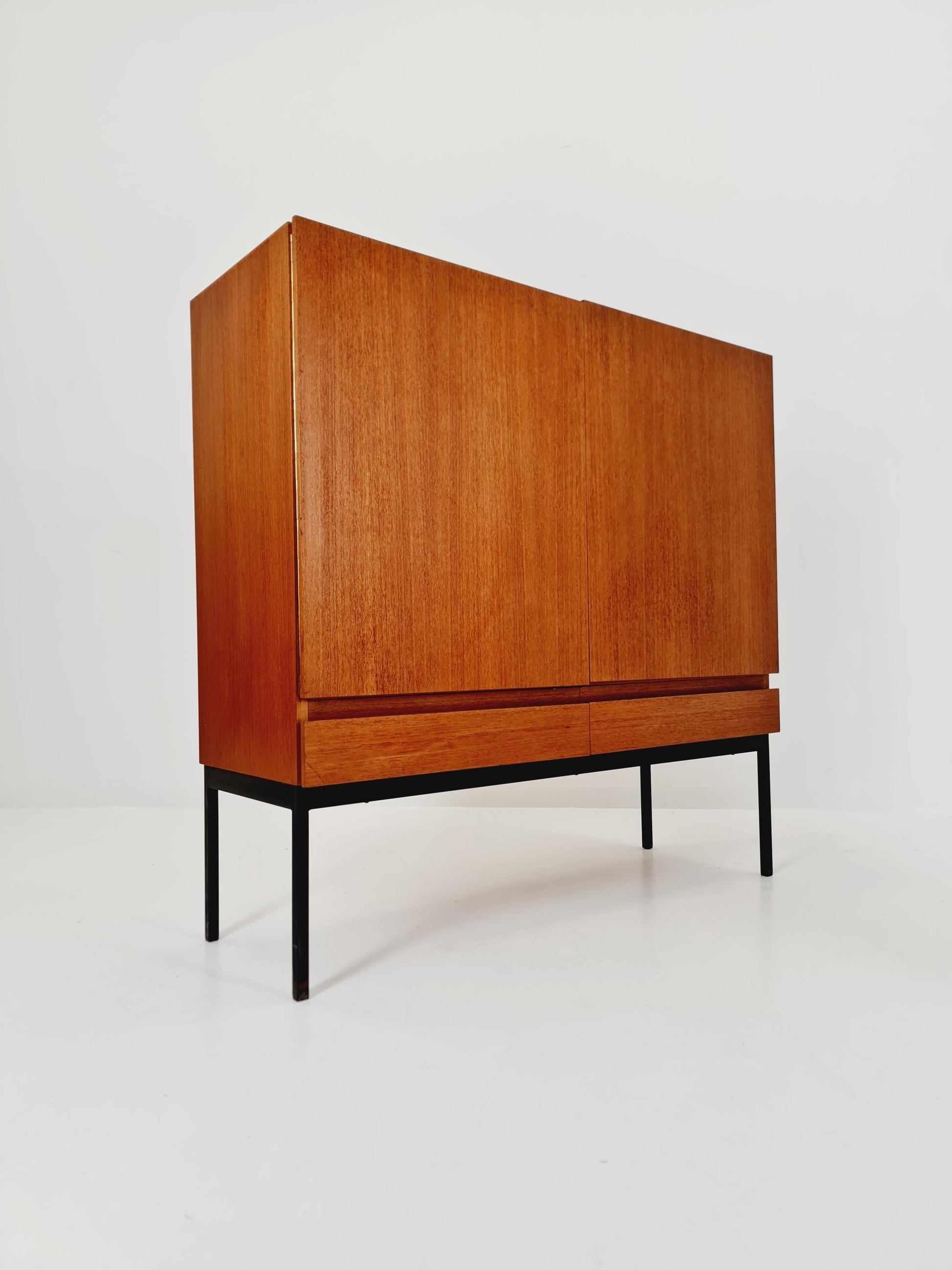 Rare Mid Century Modern Teak German Highboard By Dieter Waeckerlin for Behr Model S21 , 1950s