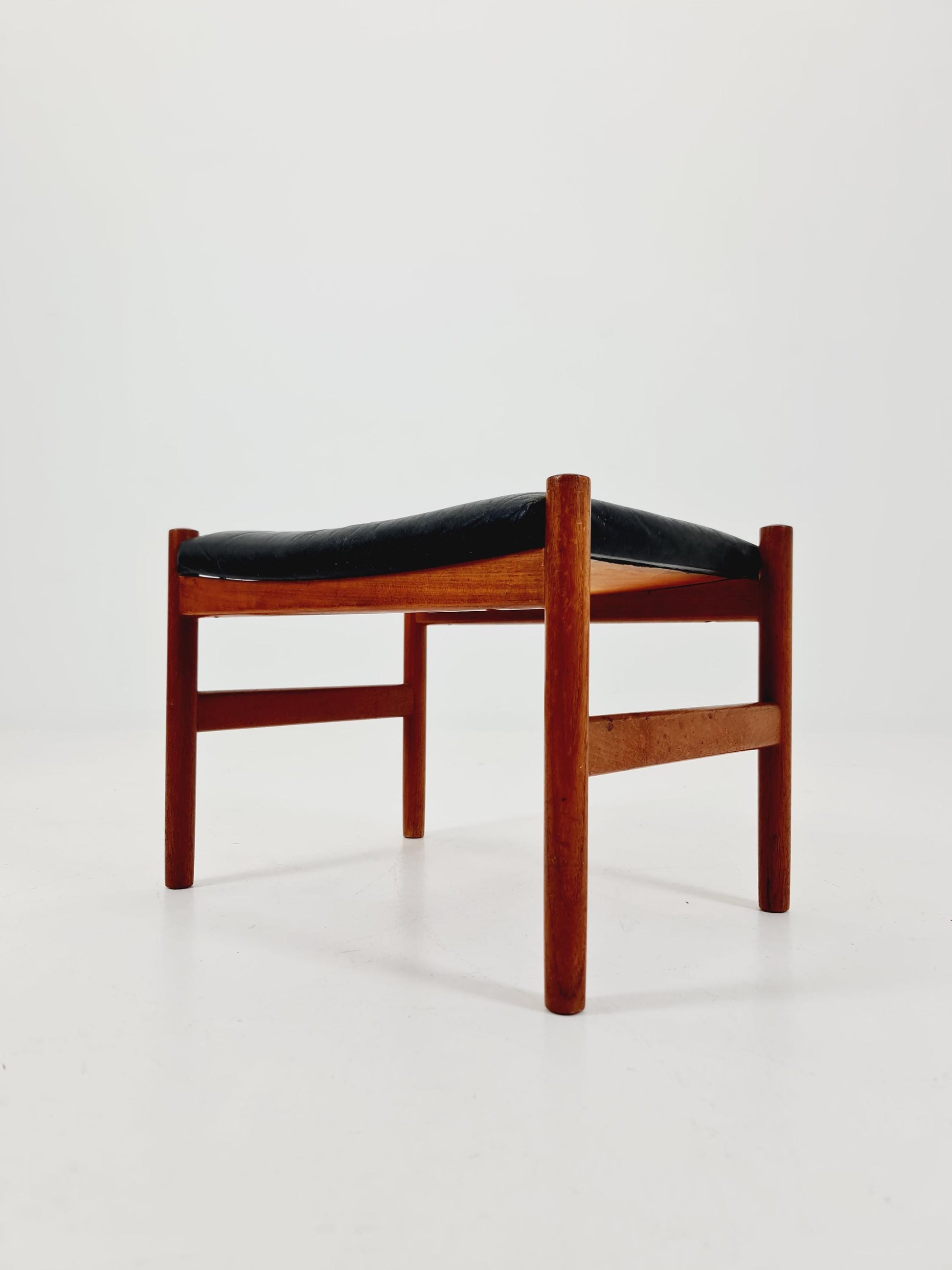 Vintage Danish teak dining stool ottoman by Hugo Fradsen for spottrup , 1960s