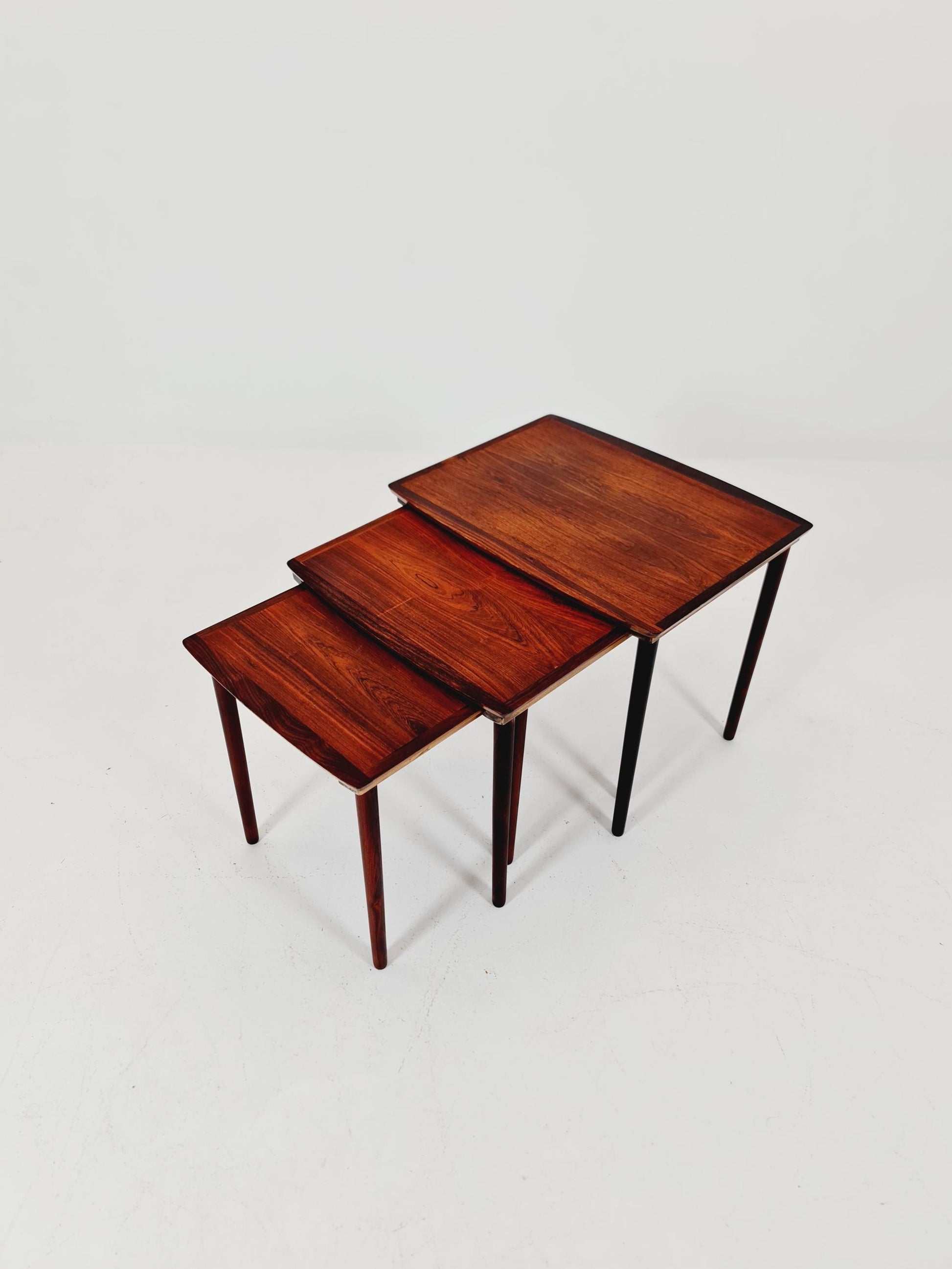 Midcentury danish Rosewood nesting tables/ side tables by Poul Jensen for selig, 1960s