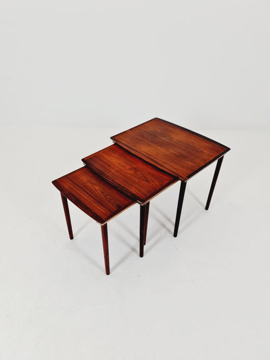 Midcentury danish Rosewood nesting tables/ side tables by Poul Jensen for selig, 1960s