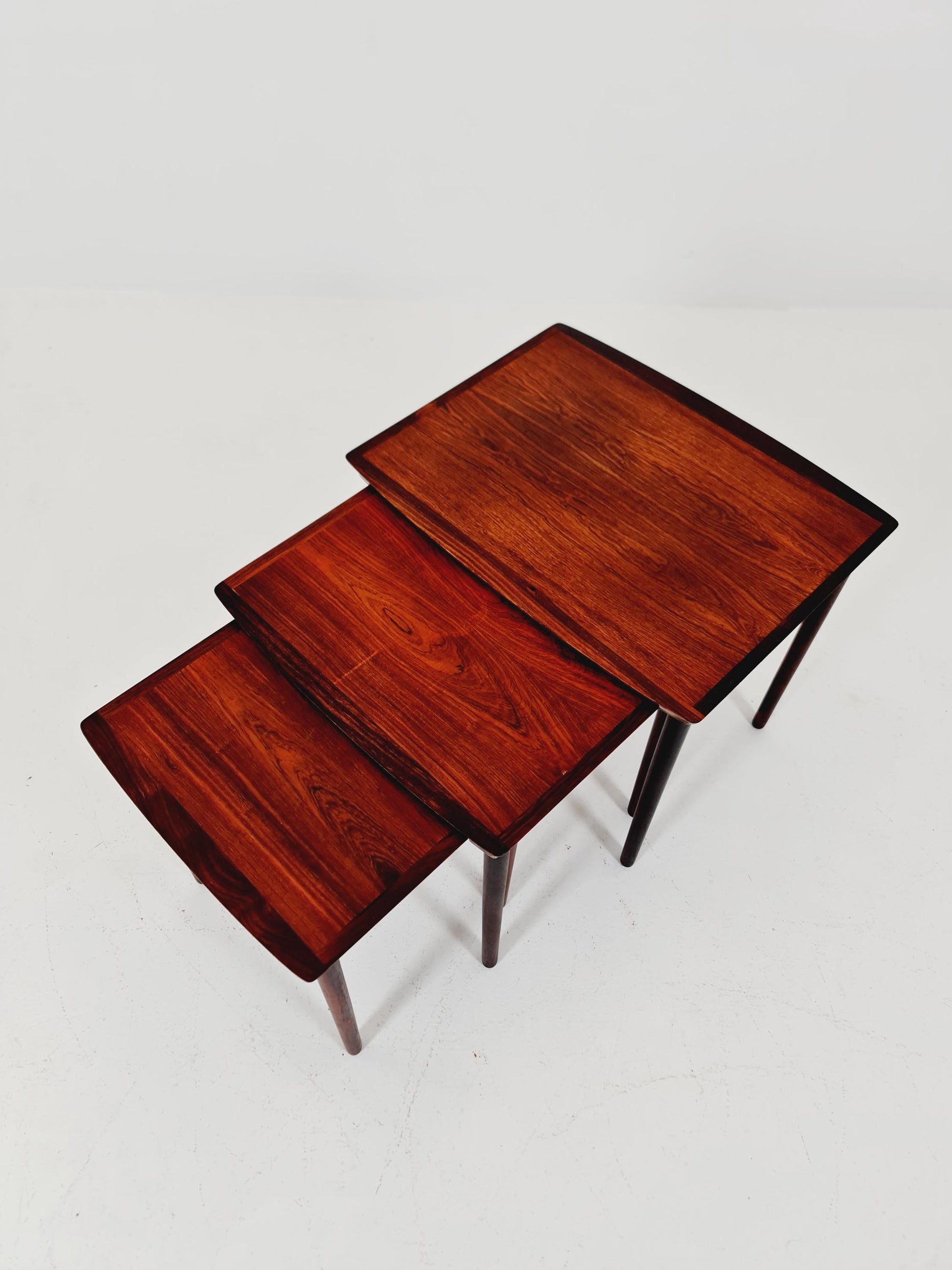 Midcentury danish Rosewood nesting tables/ side tables by Poul Jensen for selig, 1960s