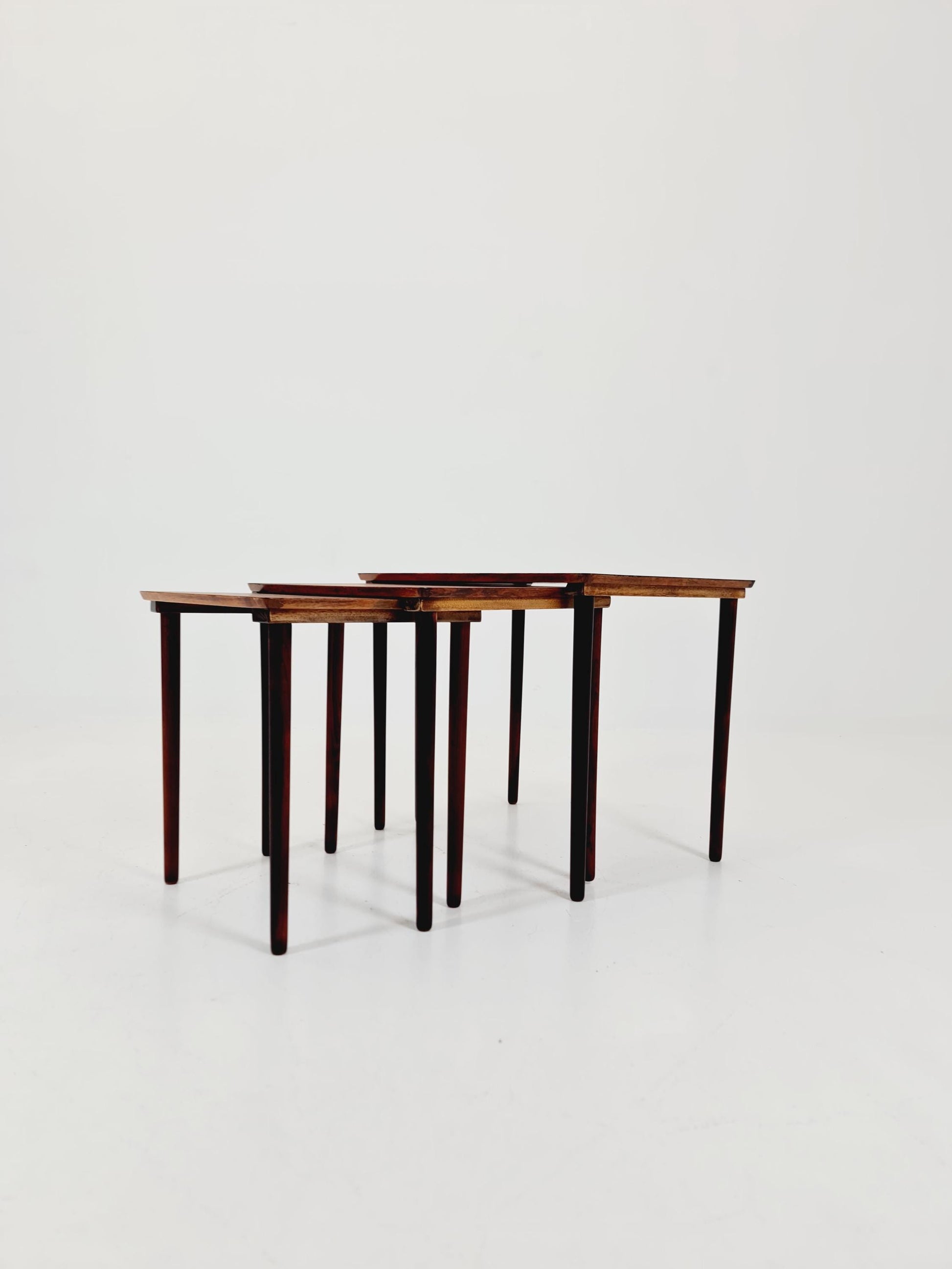 Midcentury danish Rosewood nesting tables/ side tables by Poul Jensen for selig, 1960s