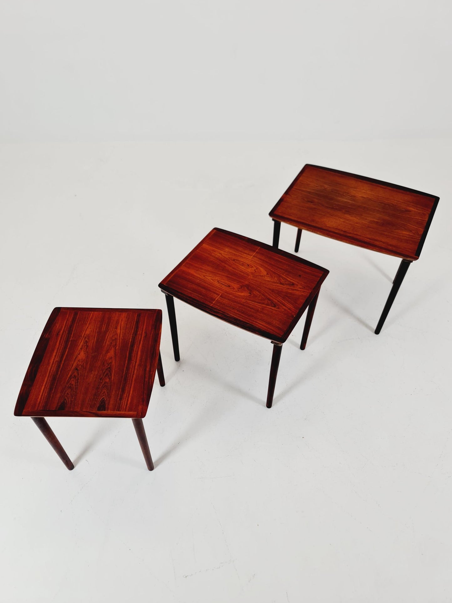 Midcentury danish Rosewood nesting tables/ side tables by Poul Jensen for selig, 1960s
