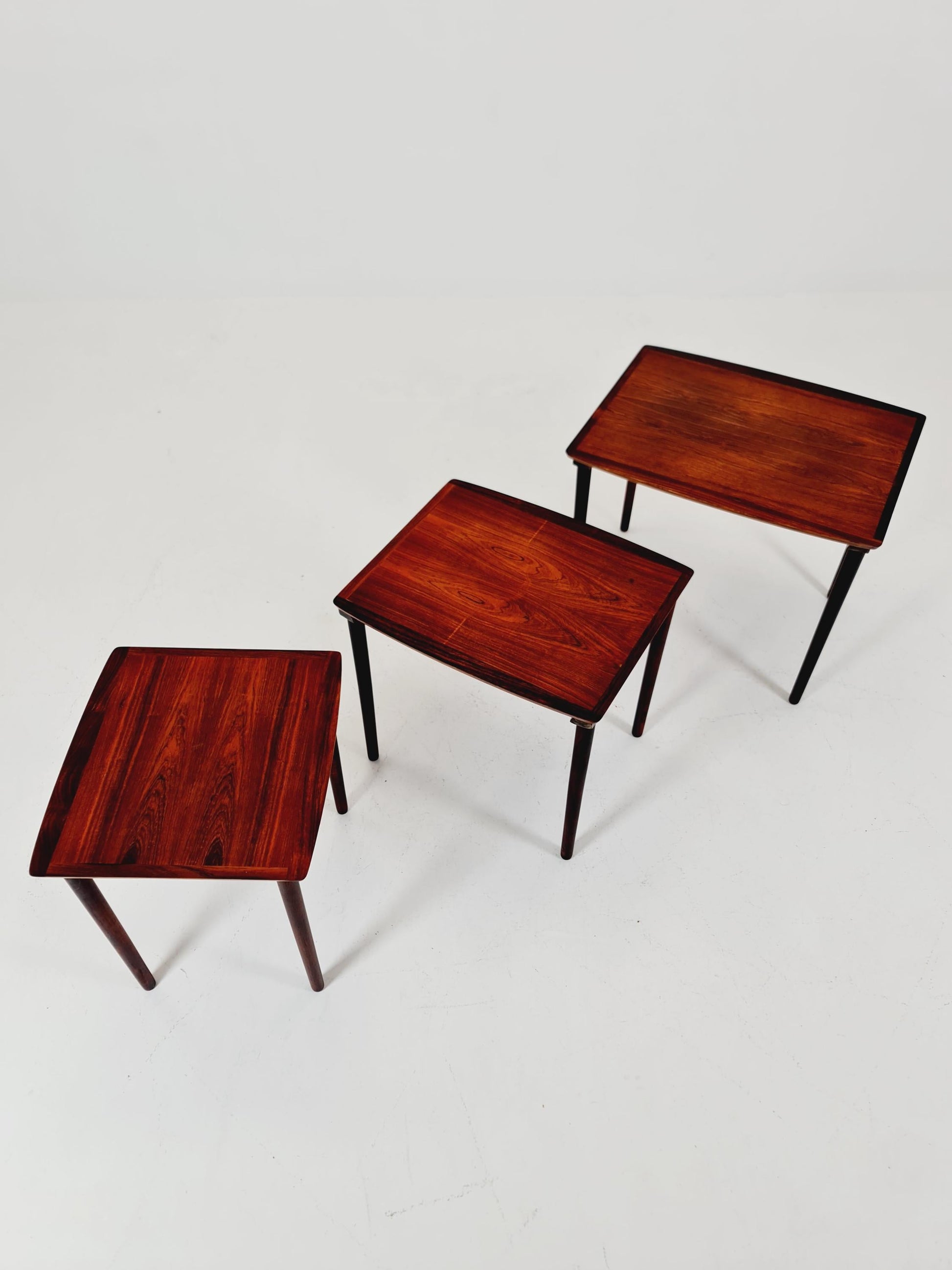 Midcentury danish Rosewood nesting tables/ side tables by Poul Jensen for selig, 1960s