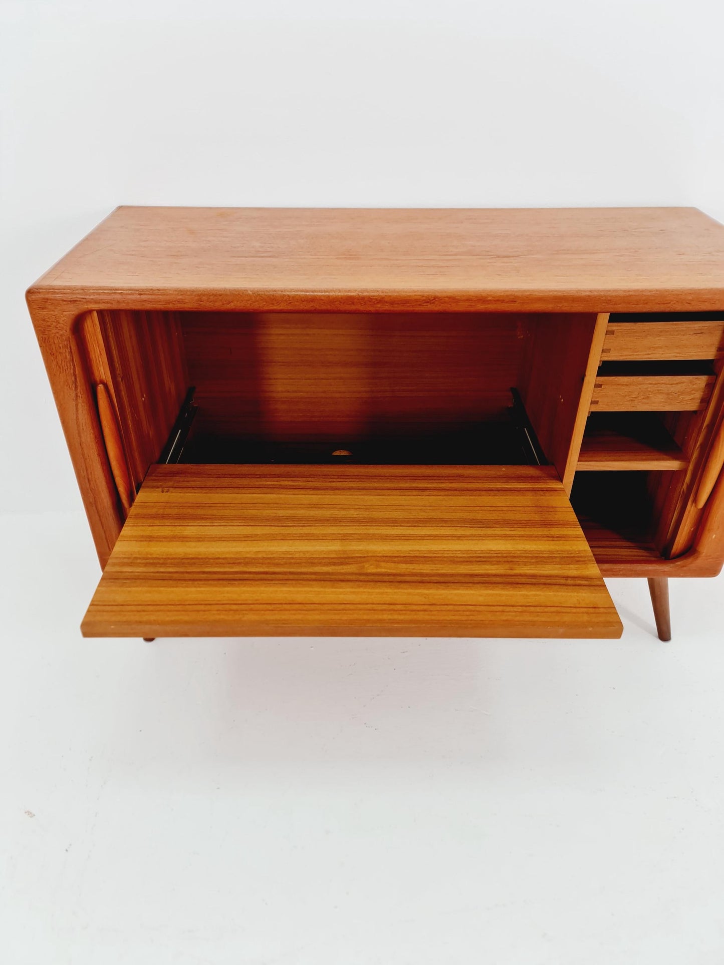 Mid century Solid Danish teak hallway cabinet, Record cabinet By Dyrlund 1960s