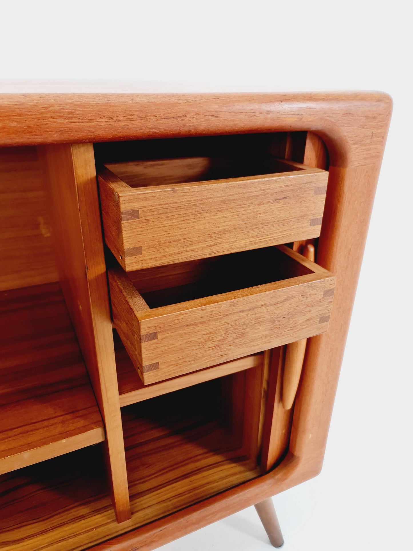 Mid century Solid Danish teak hallway cabinet, Record cabinet By Dyrlund 1960s