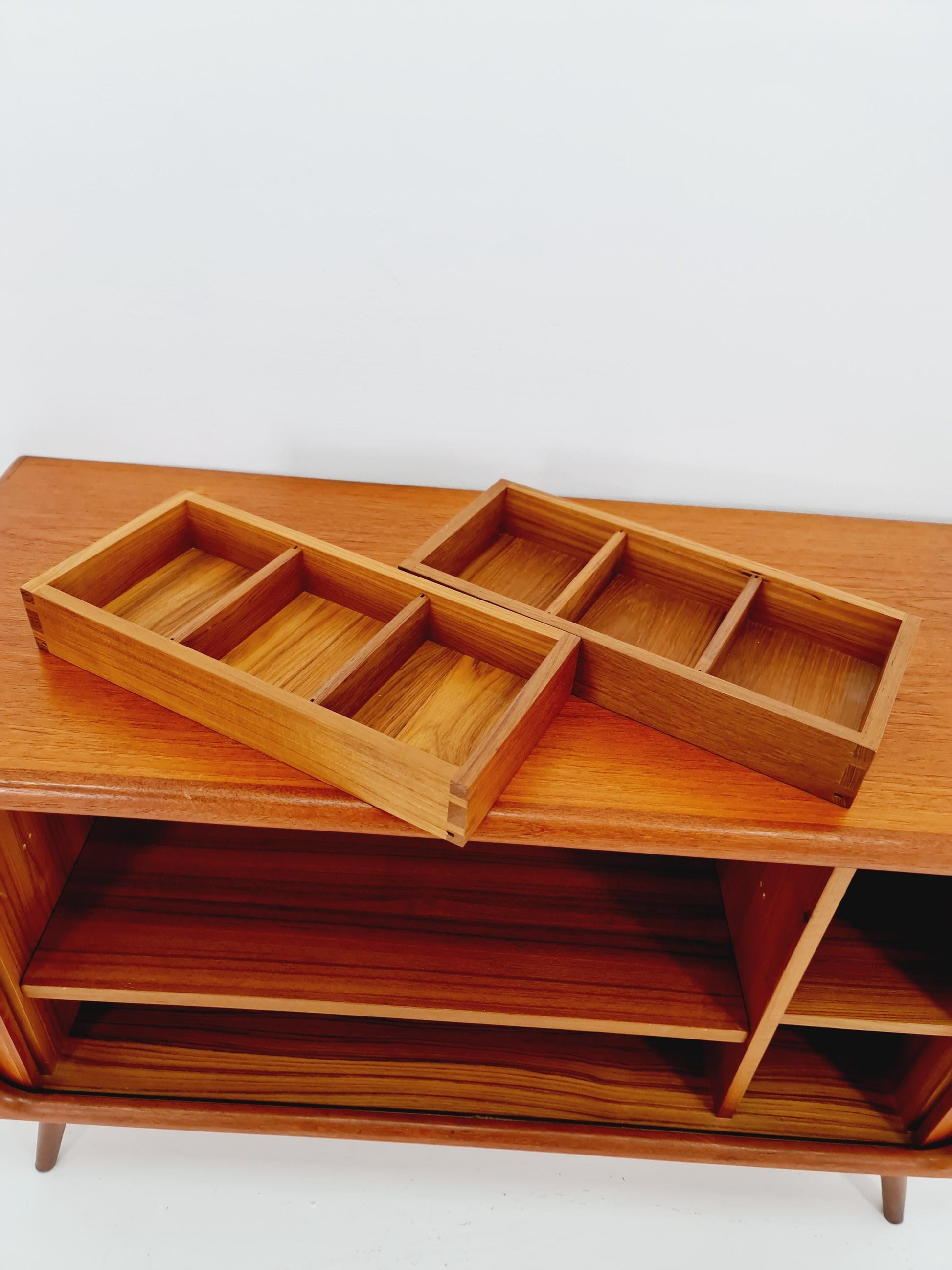 Mid century Solid Danish teak hallway cabinet, Record cabinet By Dyrlund 1960s