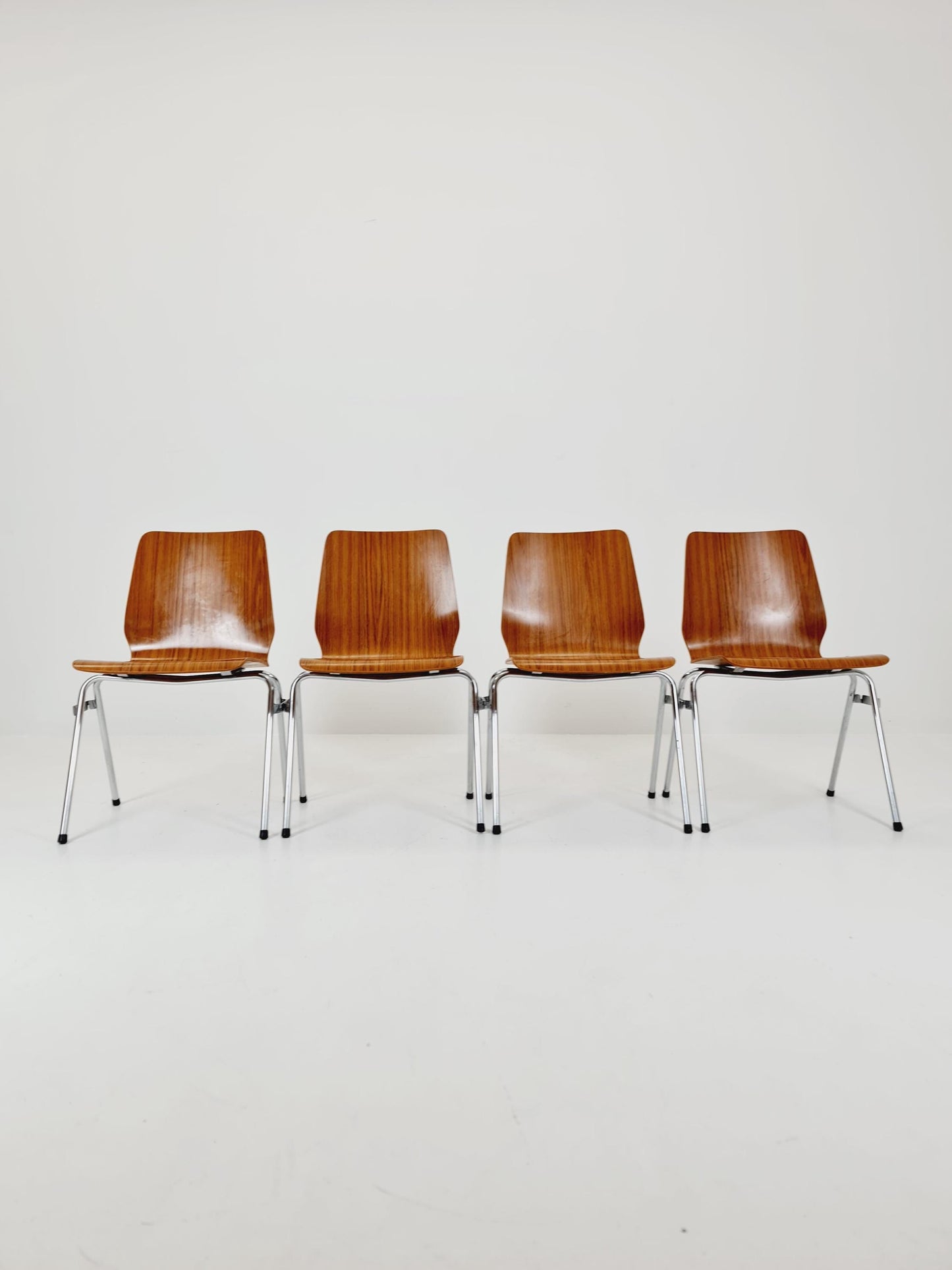 mid century teak Chairs ,West german ,1970 set of 4