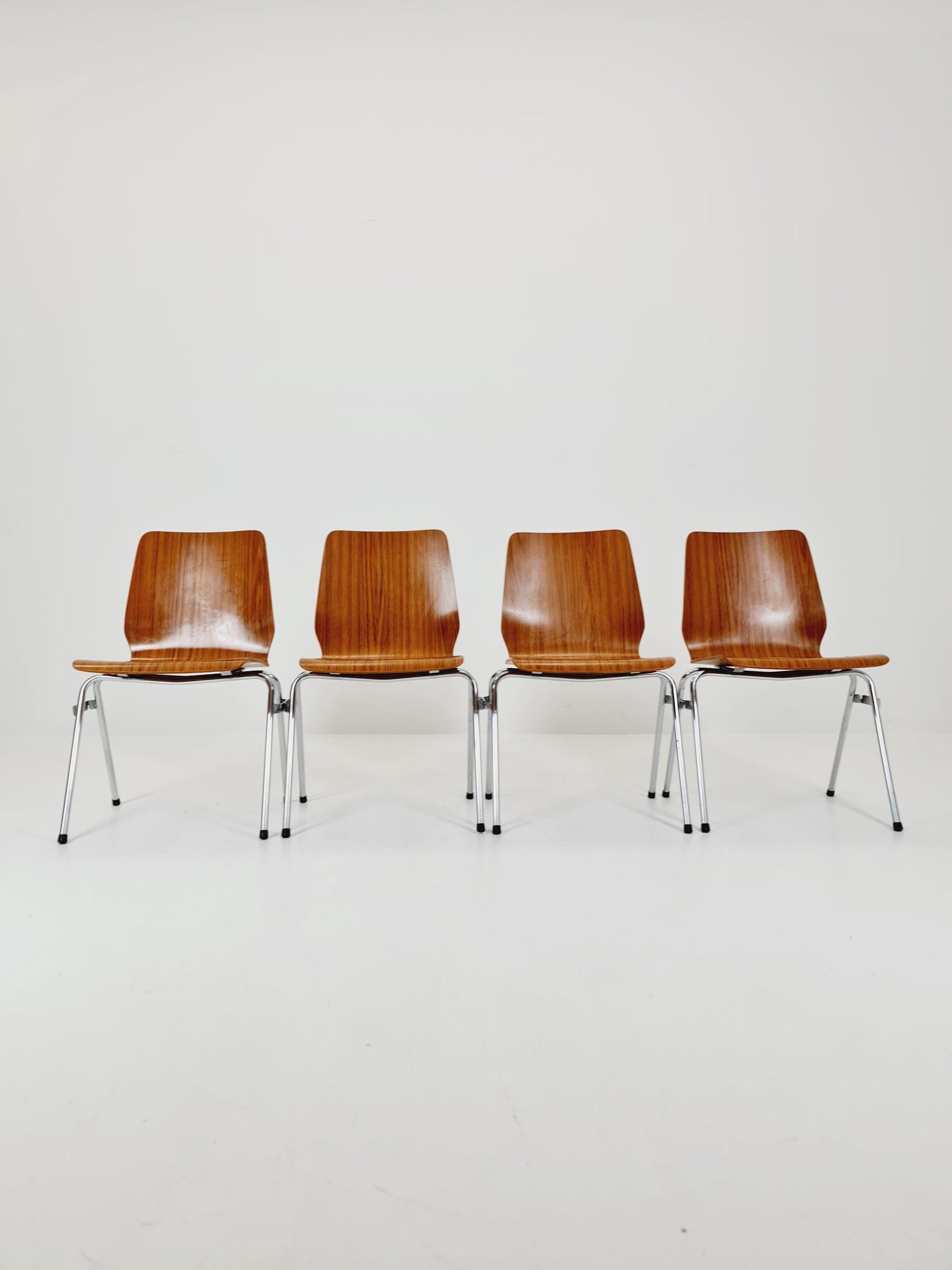mid century teak Chairs ,West german ,1970 set of 4