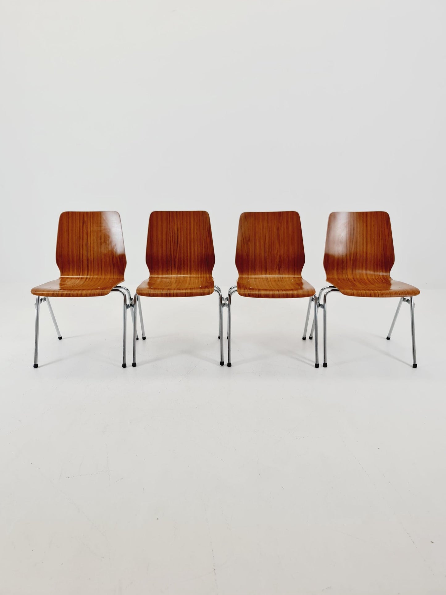 mid century teak Chairs ,West german ,1970 set of 4