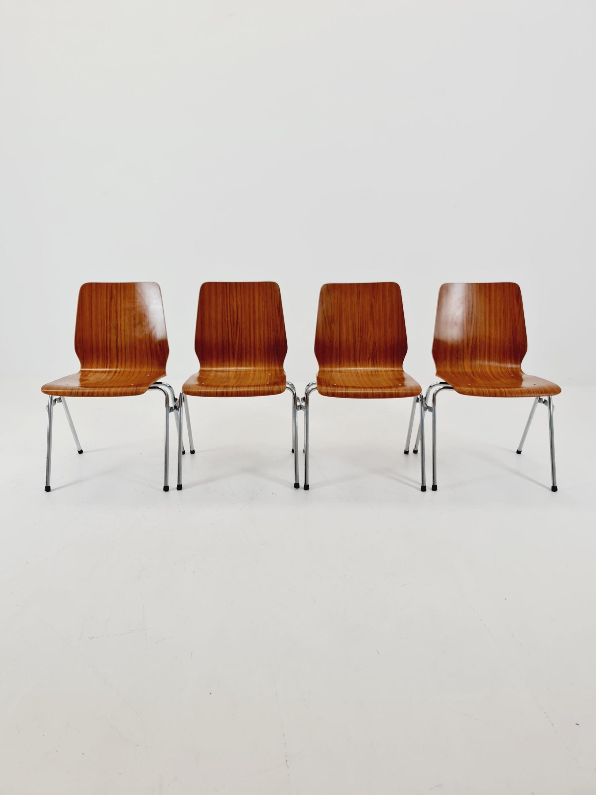 mid century teak Chairs ,West german ,1970 set of 4