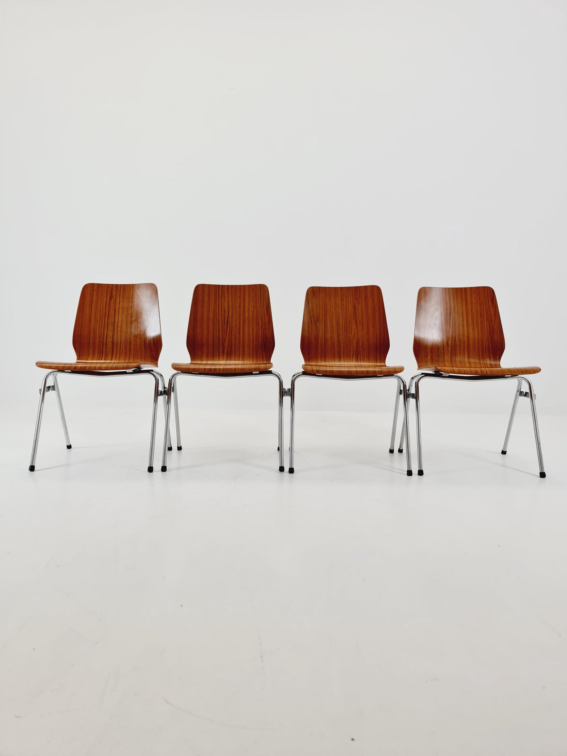 mid century teak Chairs ,West german ,1970 set of 4