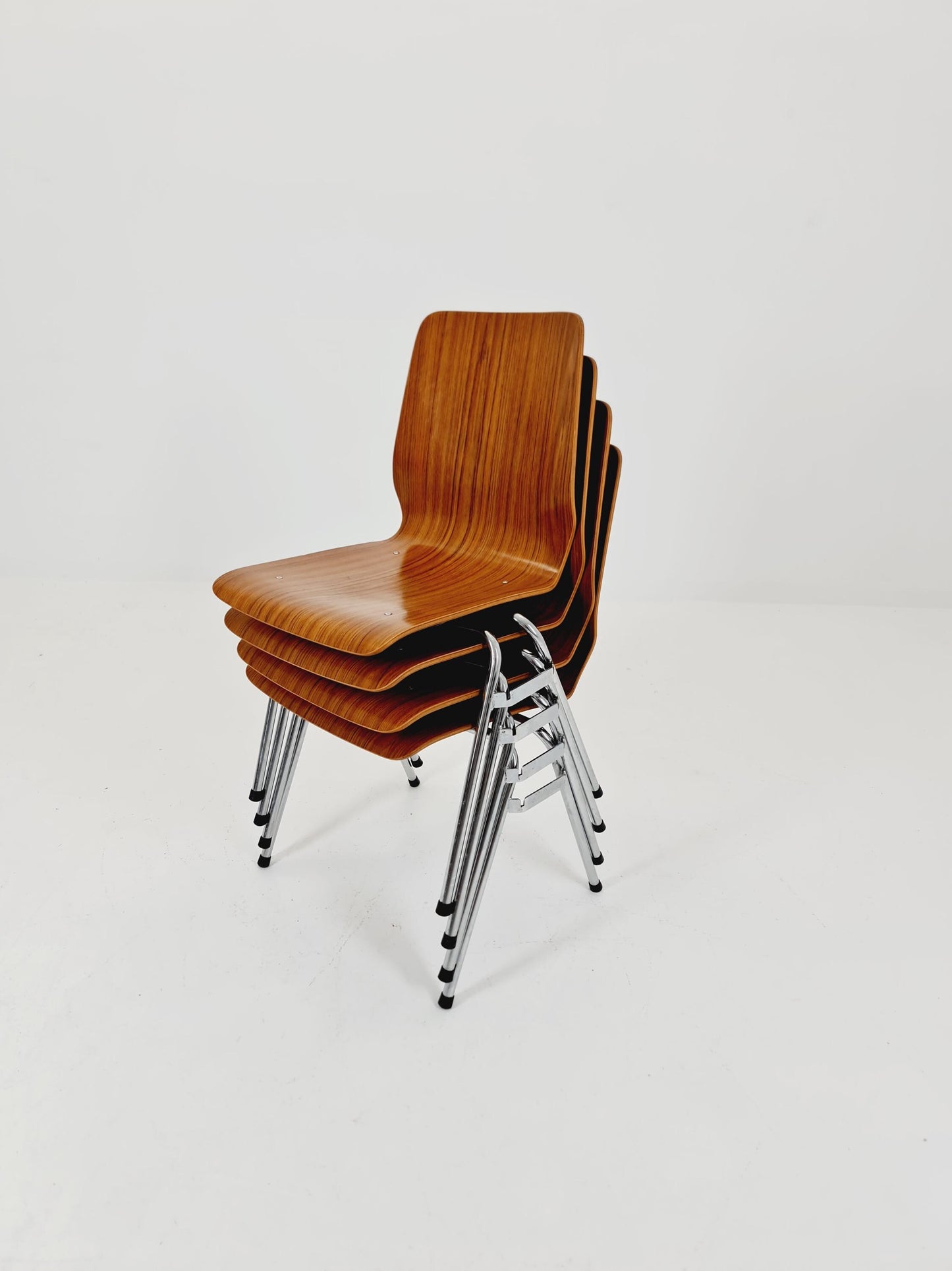 mid century teak Chairs ,West german ,1970 set of 4