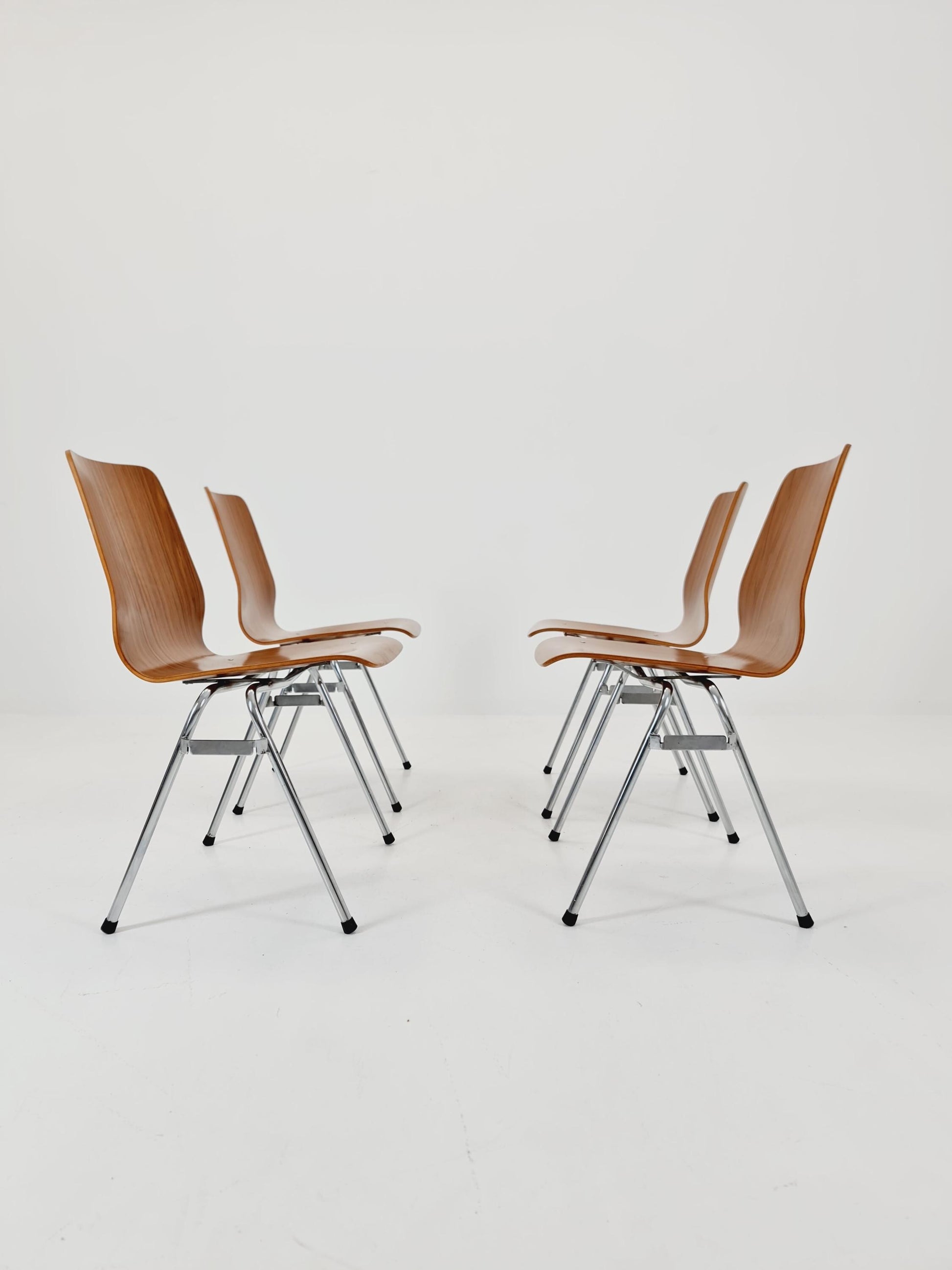 mid century teak Chairs ,West german ,1970 set of 4