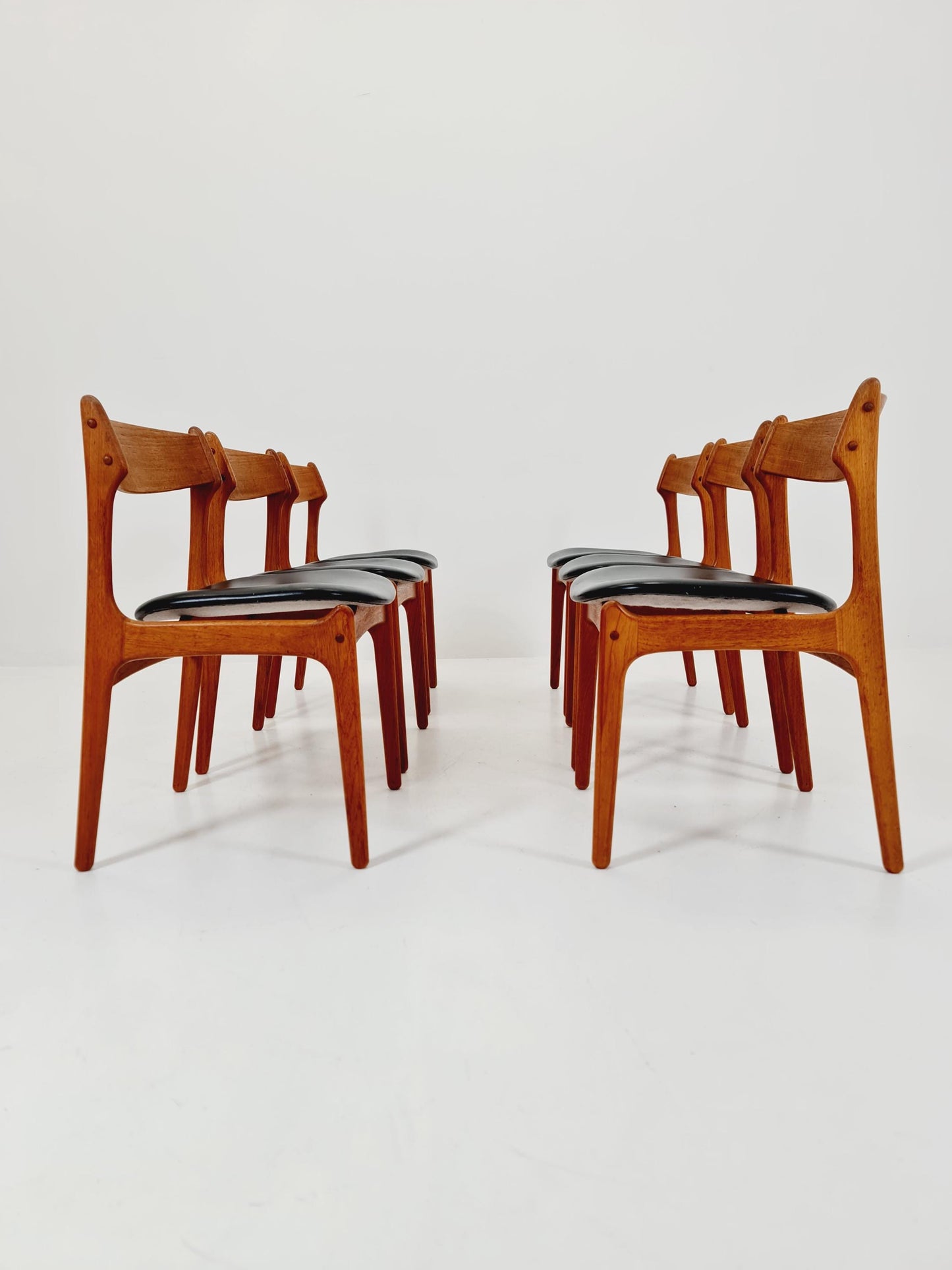 Vintage Danish teak dining/desk chairs by Erik Buch for O D Möbler, 1960s Set of 6