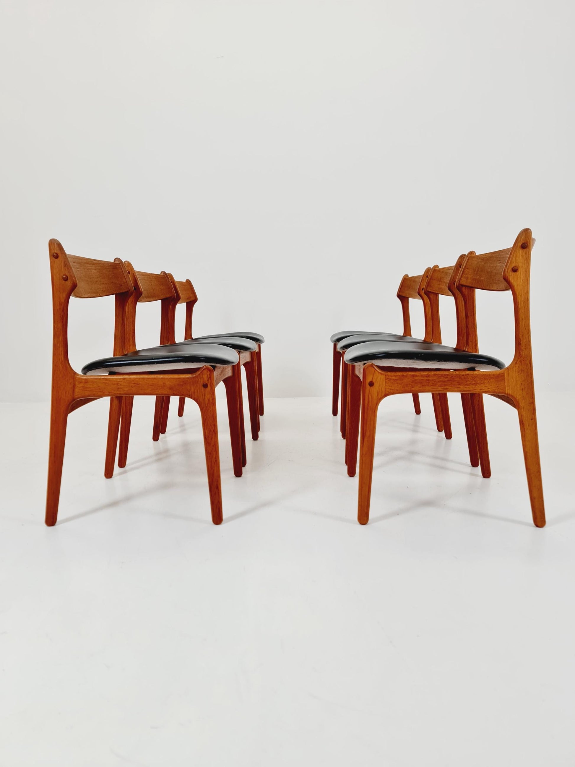 Vintage Danish teak dining/desk chairs by Erik Buch for O D Möbler, 1960s Set of 6