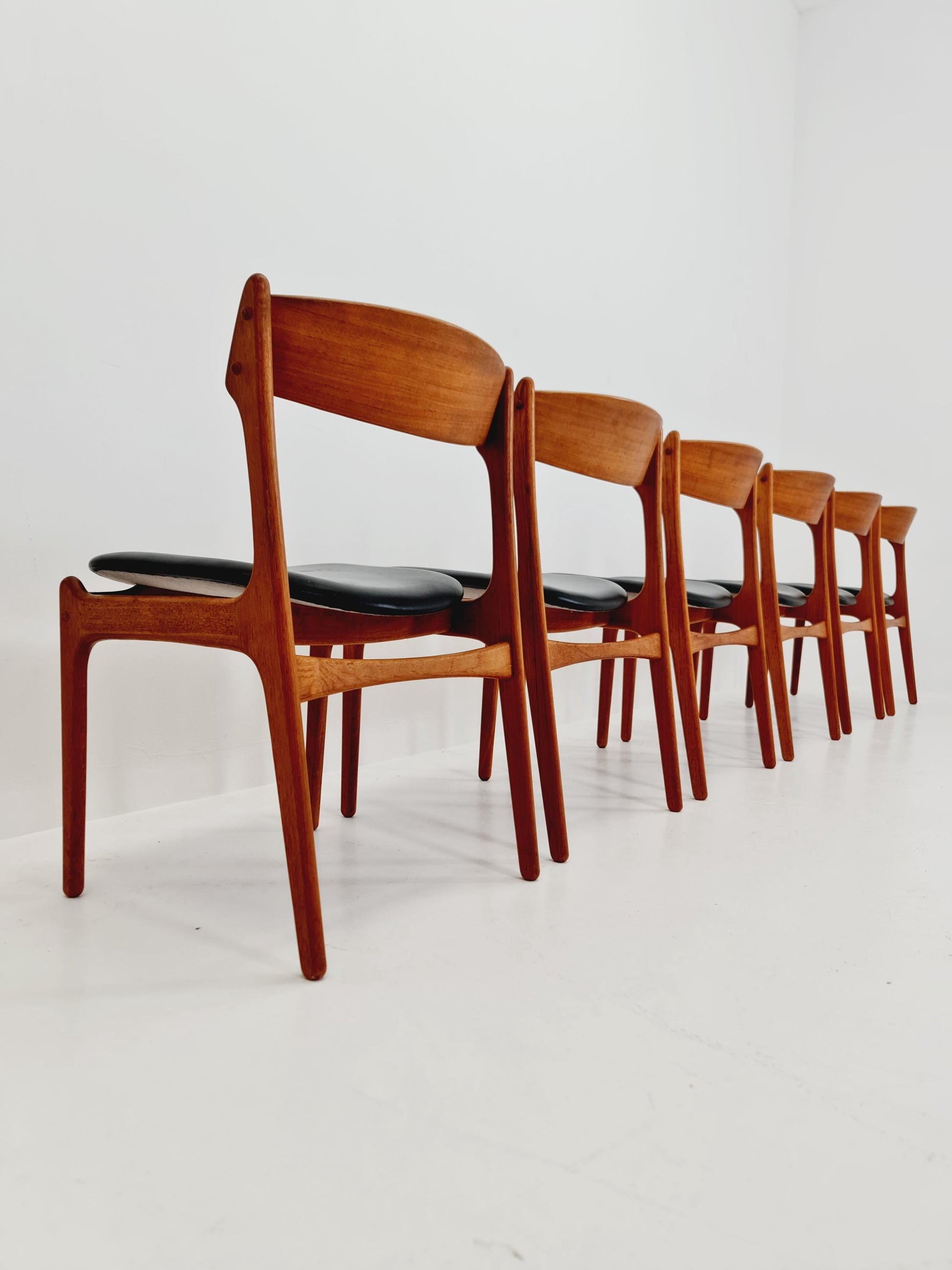 Vintage Danish teak dining/desk chairs by Erik Buch for O D Möbler, 1960s Set of 6