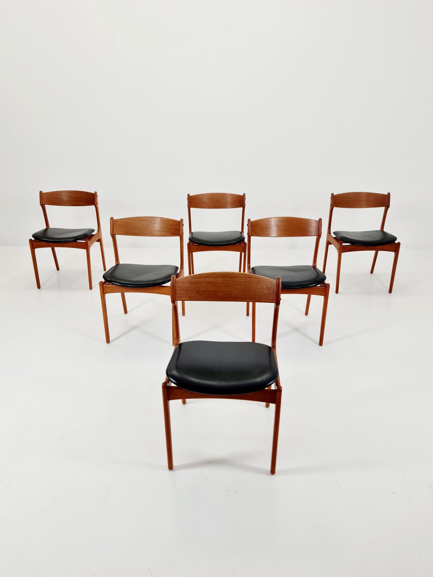 Vintage Danish teak dining/desk chairs by Erik Buch for O D Möbler, 1960s Set of 6