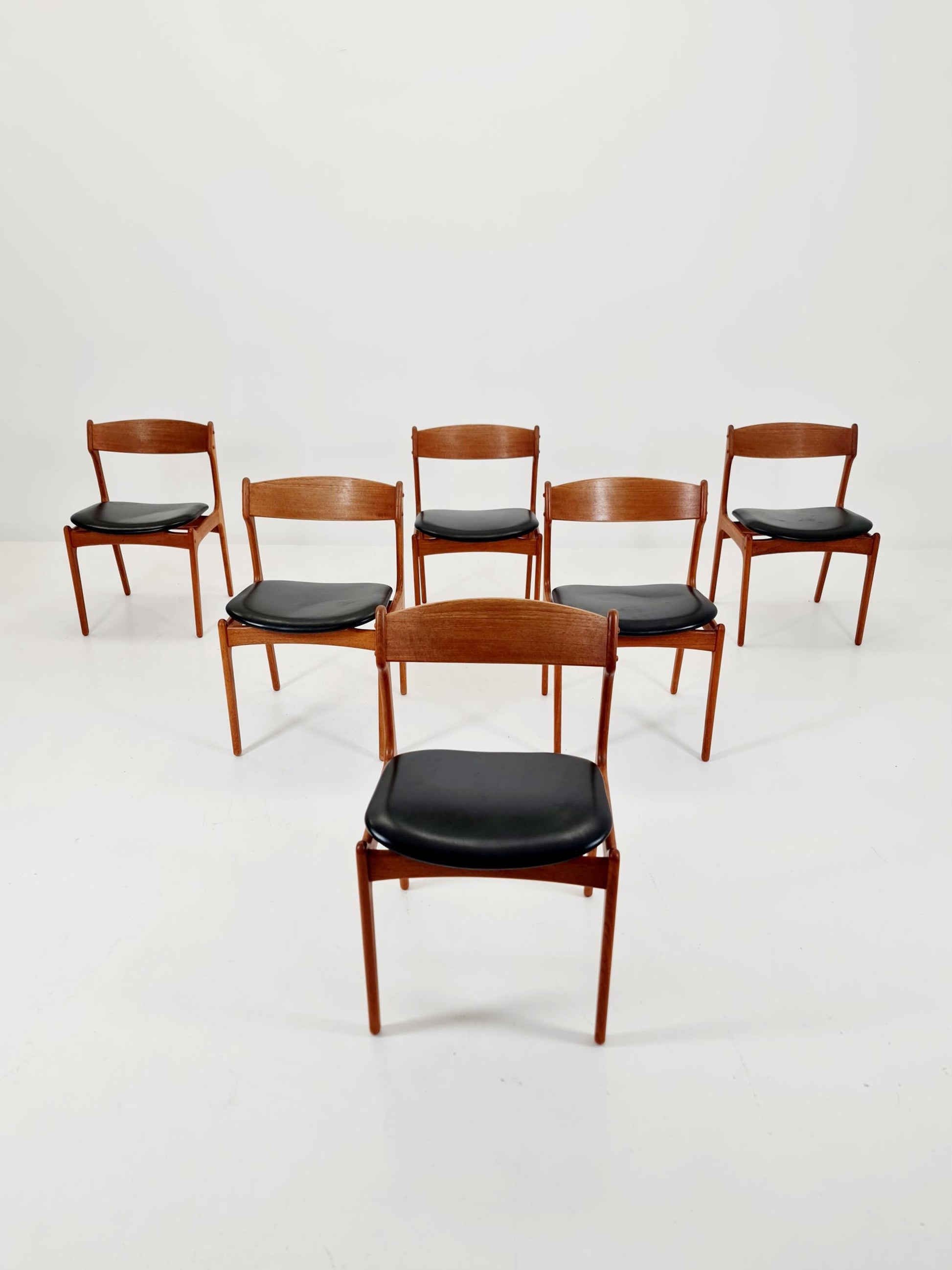 Vintage Danish teak dining/desk chairs by Erik Buch for O D Möbler, 1960s Set of 6