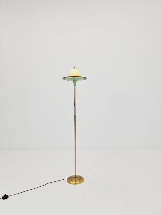 super rare German Modern brass floor lamp, , 1950s