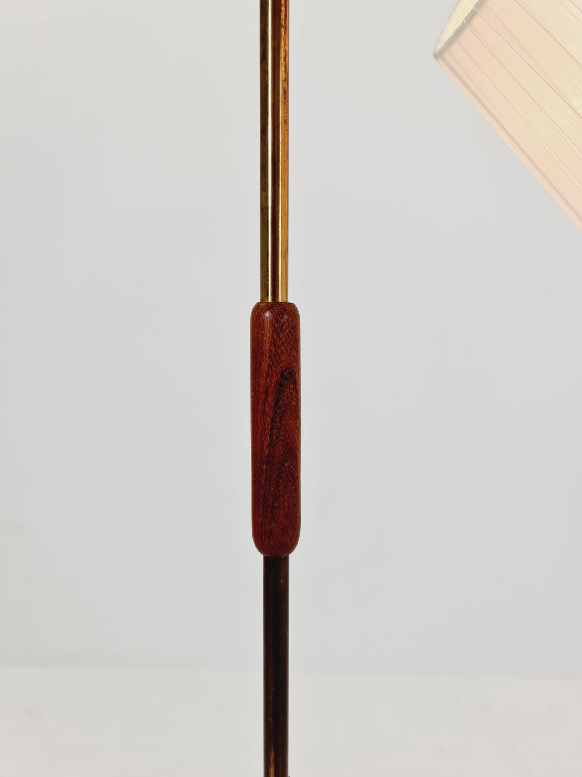 Vintage Swedish Mahagoni floor lamp by Solbackens Svarveri AB, 1970s