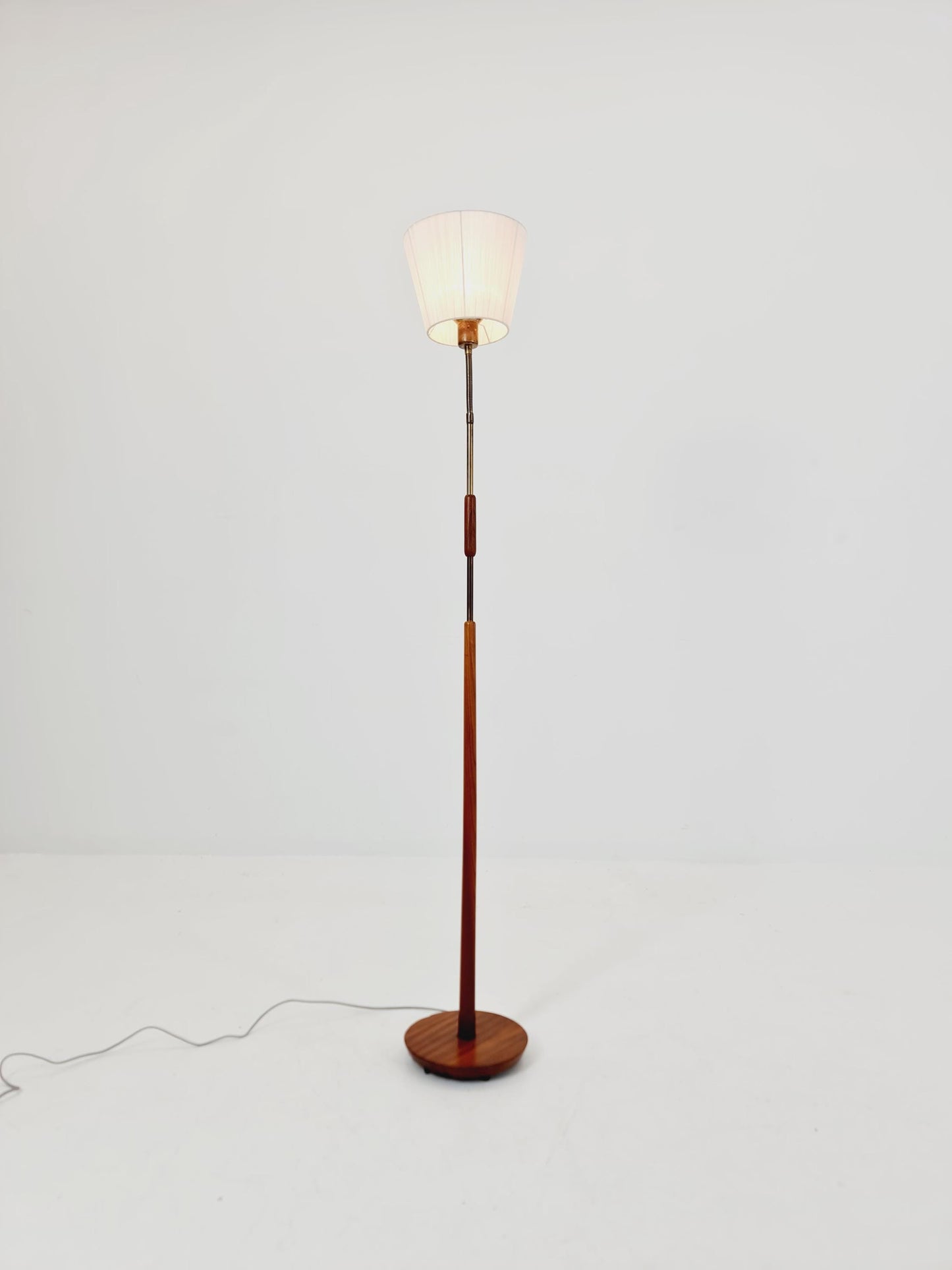 Vintage Swedish Mahagoni floor lamp by Solbackens Svarveri AB, 1970s