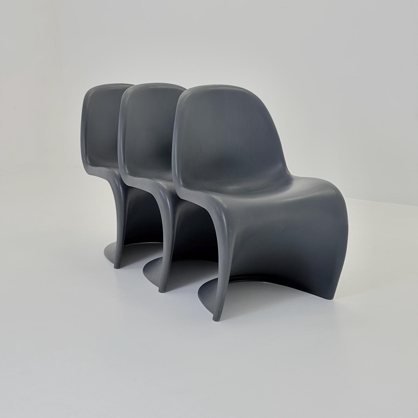 1 of 3 Orginal Limited Edition Verner Panton chair in anthrazit dark grey ABS germany by Vitra 2012