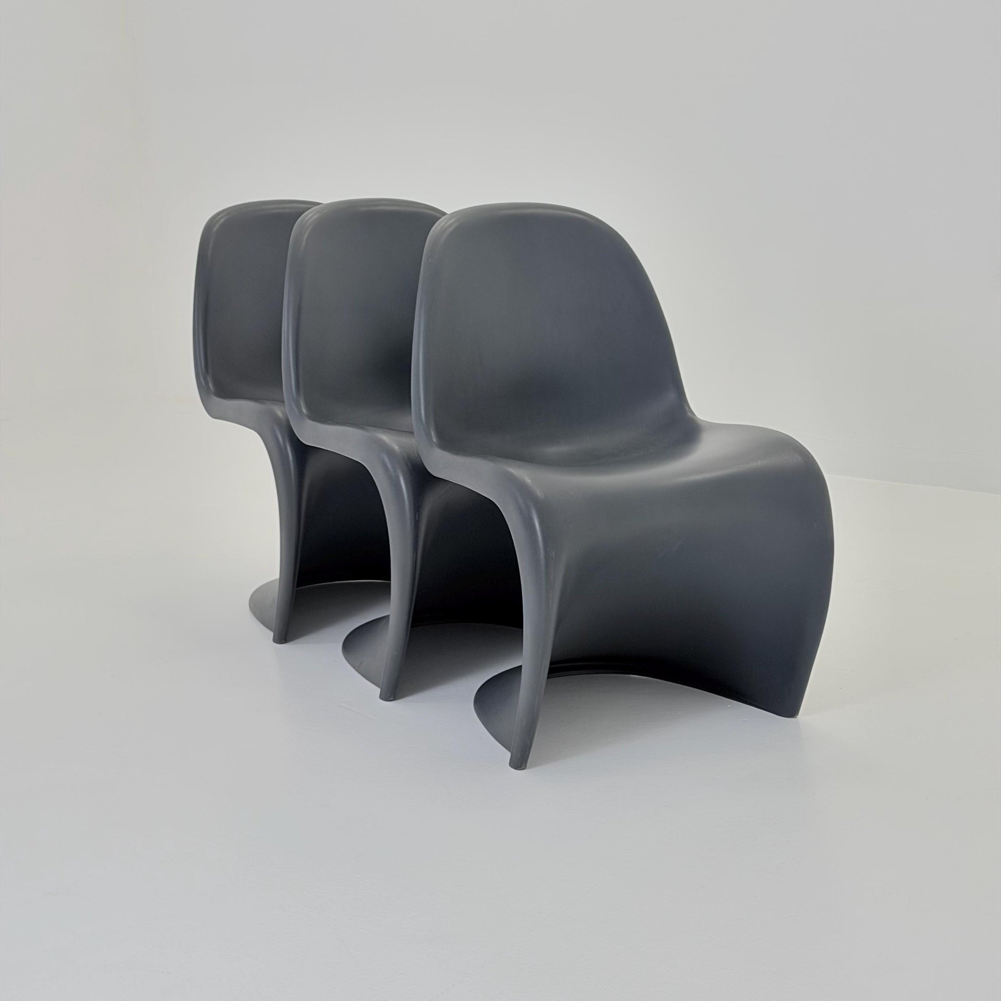 1 of 3 Orginal Limited Edition Verner Panton chair in anthrazit dark grey ABS germany by Vitra 2012