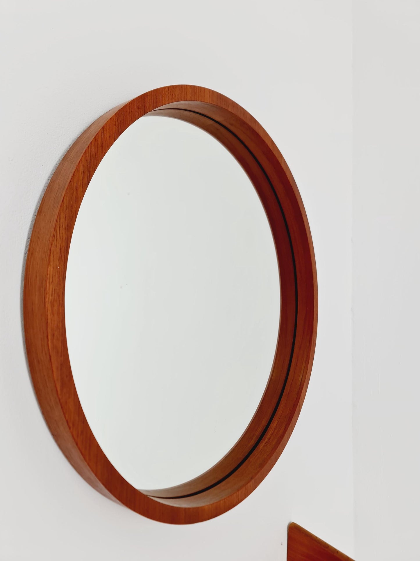 Mid Century teak Danish teak Mirror with teak shelf , 60s
