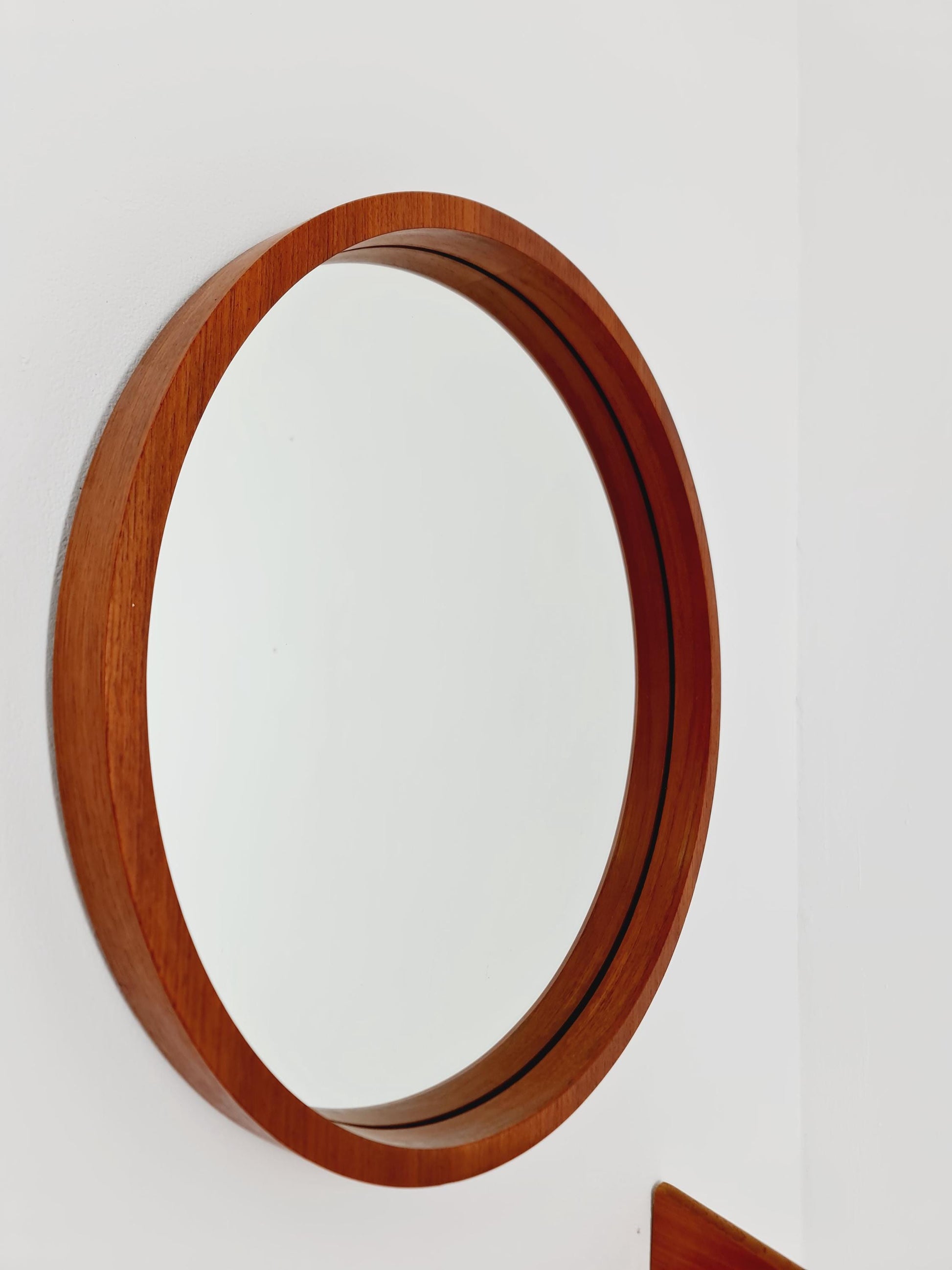 Mid Century teak Danish teak Mirror with teak shelf , 60s